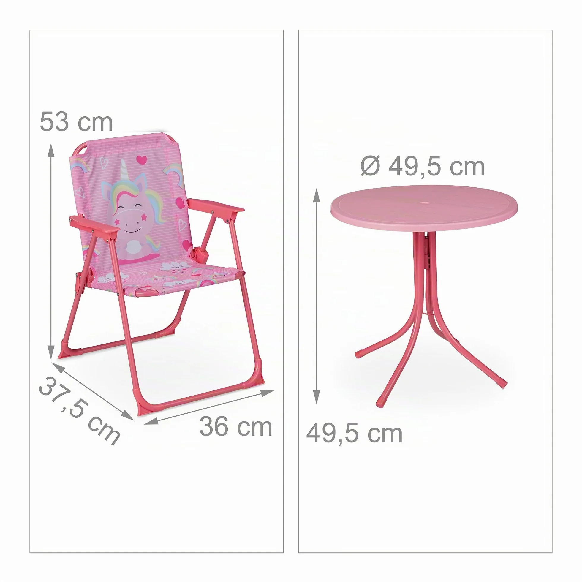 Relaxdays Salon de Jardin Table Chaises Parasol Rose pour Plage Camping