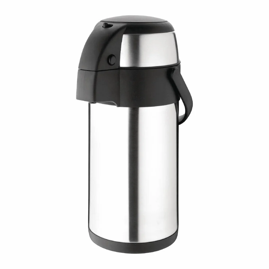 Olympia Distributeur de Boissons Chaudes Airpot à Pompe 3 Litres, Acier Inoxydable, Double Paroi à Isolation Sous Vide | K636