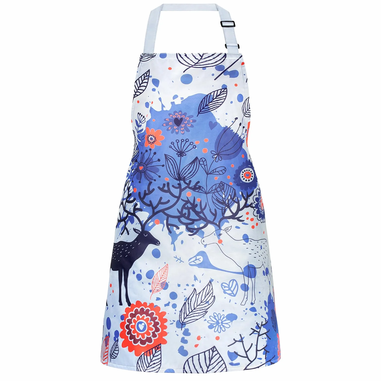 Viedouce Tablier de Cuisine Etanche Réglable avec Poches Bleu