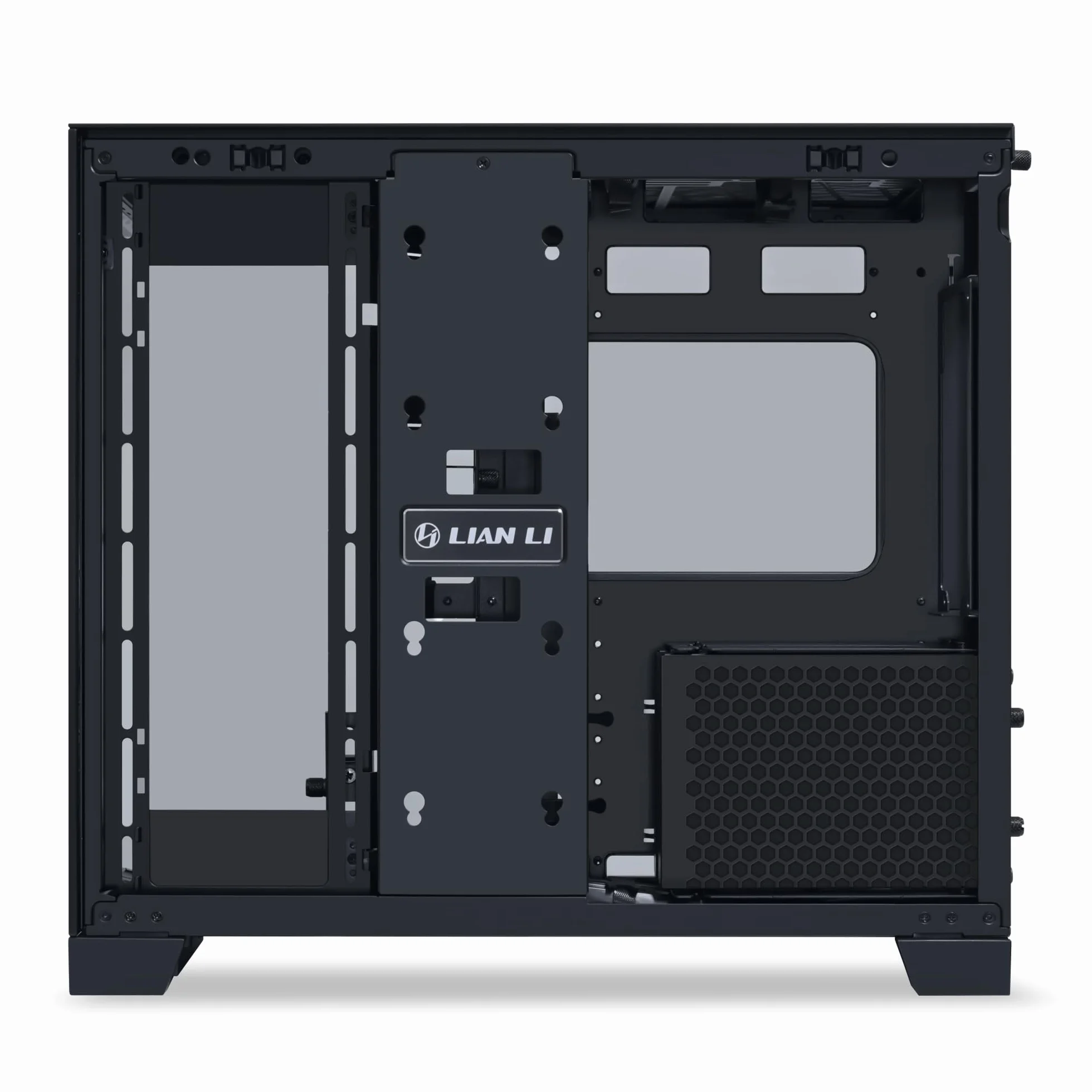 Lian Li O11 Dynamic Mini V2 obudowa PC, czarna, kompaktowa obudowa ATX Midi Tower z dwukomorową konstrukcją, szkłem hartowanym i modułową konstrukcją
