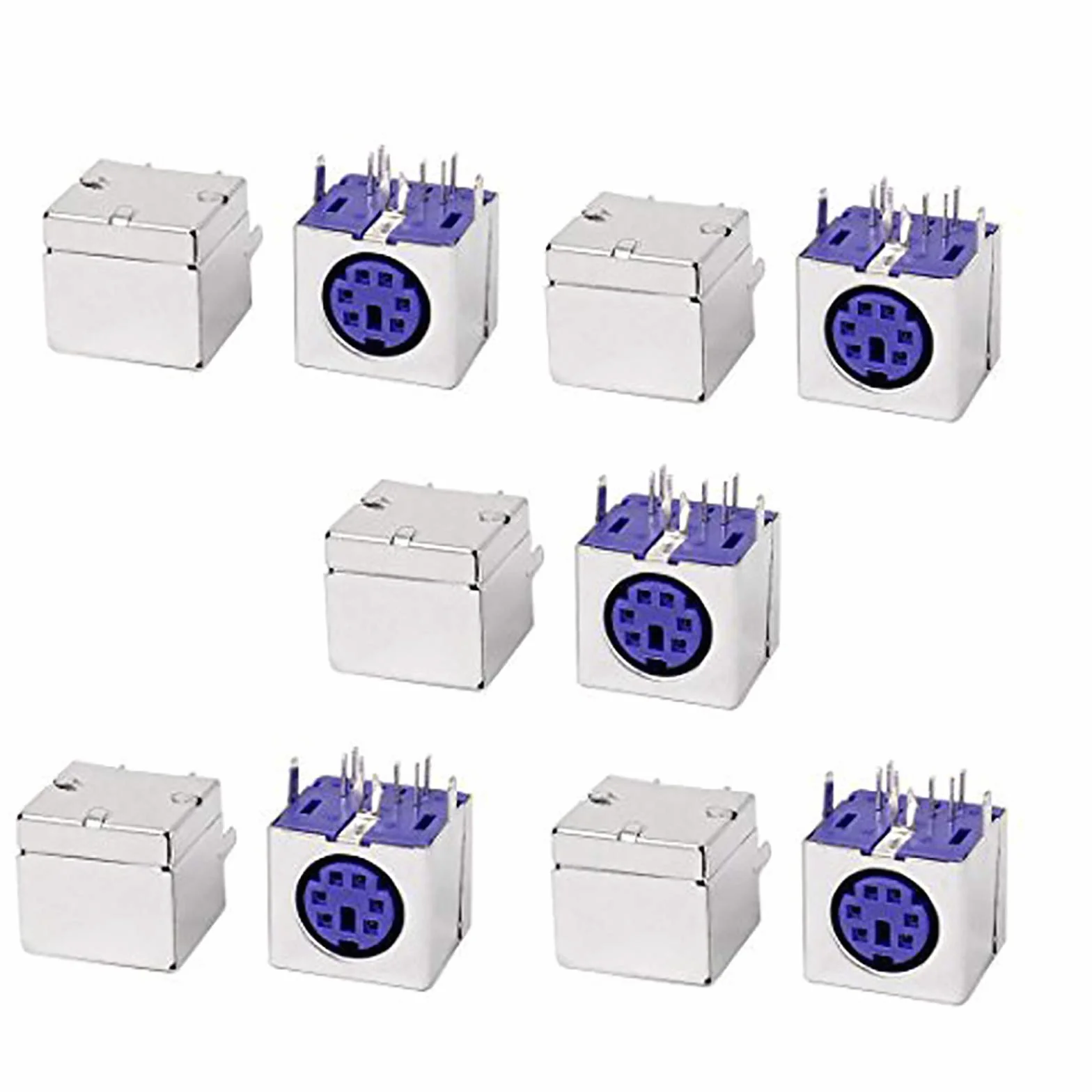 Lot de 10 prises mini DIN PS/2 6 broches femelles PCB Violet