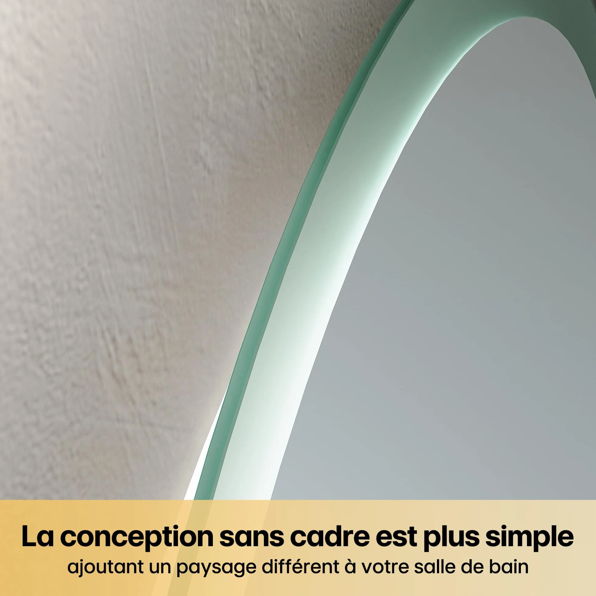 SIRHONA Miroir Salle de Bain avec Eclairage 80x60cm, Anti-buée, 3 Couleurs, Dimmable, Mémoire, Miroir Lumineux Salle de Bain, Douille, Étanche Ip44, Rétroéclairage