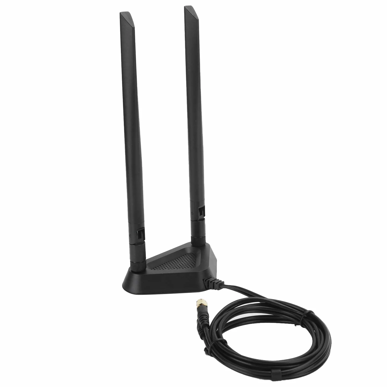 ASHATA Antena WiFi z podstawą magnetyczną, adapter magnetyczny dBi RP-SMA, 1,1 m, przedłużacz do routera Wi-Fi, karty bezprzewodowej