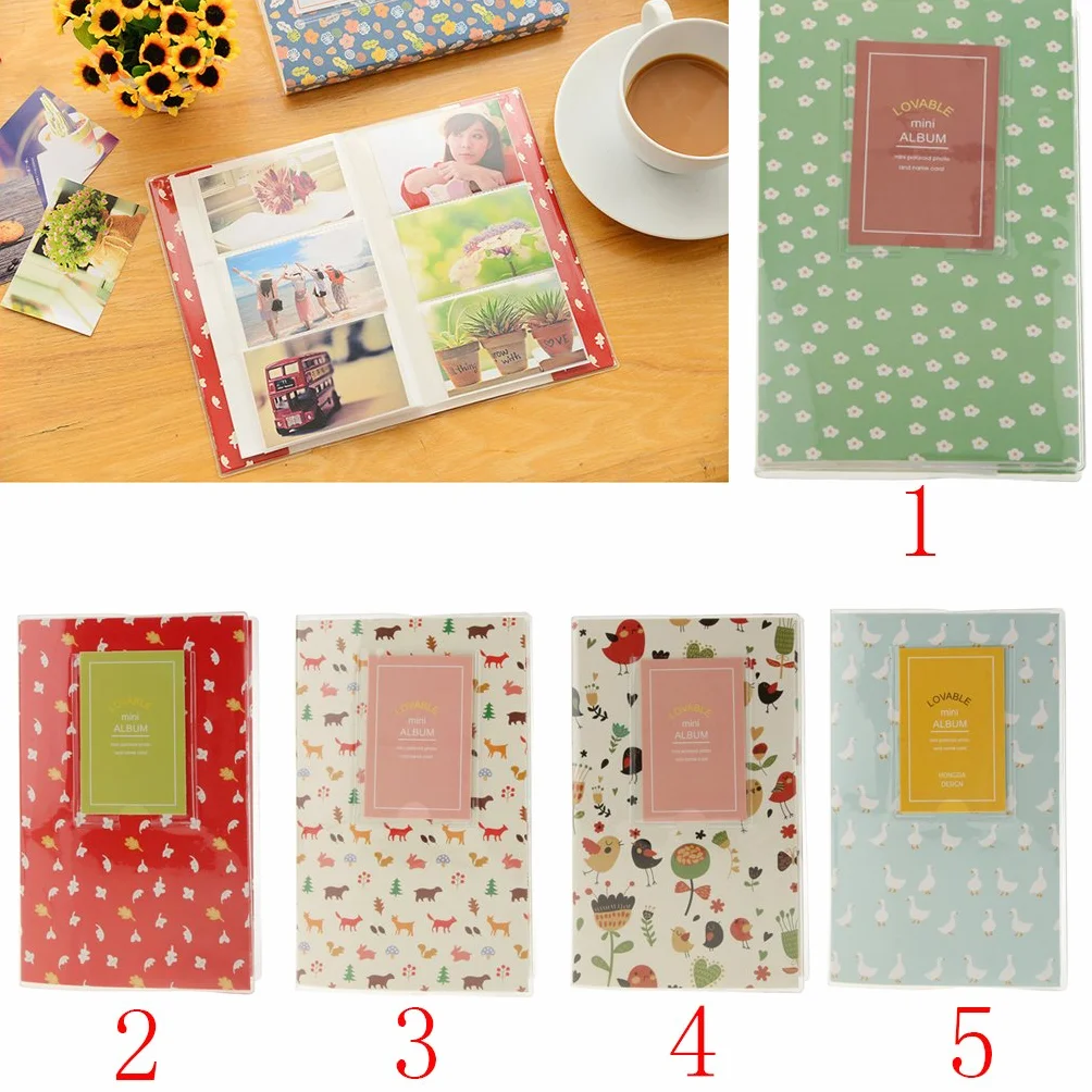 Cas Album Photo Stockage Film Mini 84 Photos Feuille Rouge Instax