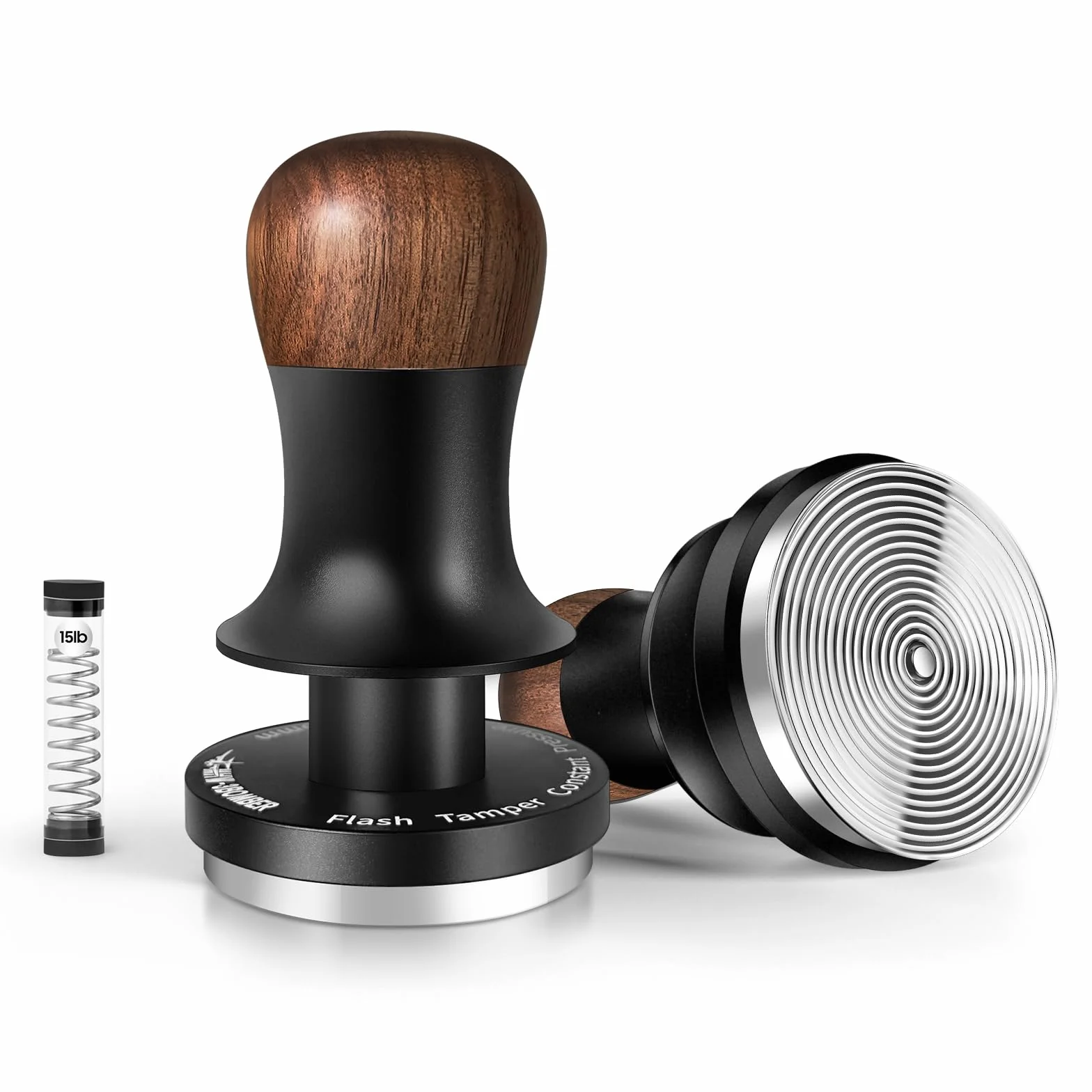 MHW-3BOMBER 2.0 Tamper à café 58 mm avec Pression constante, Retour sonore, 3 Ressorts intégrés 15/30lbs, Tamper Espresso 58,35 mm, modèle : T6172T