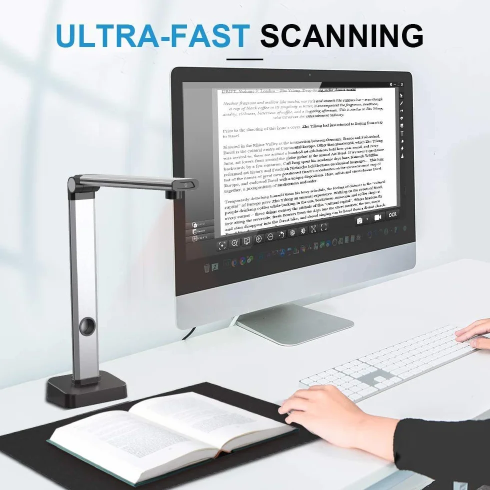 JOYUSING 14MP HD Skaner dokumentów, rozmiar Захwytywania A3, inteligentny OCR, umożliwiający konwersję na PDF/Word/Txt/Excel w systemie Windows oraz na PDF w systemie Mac