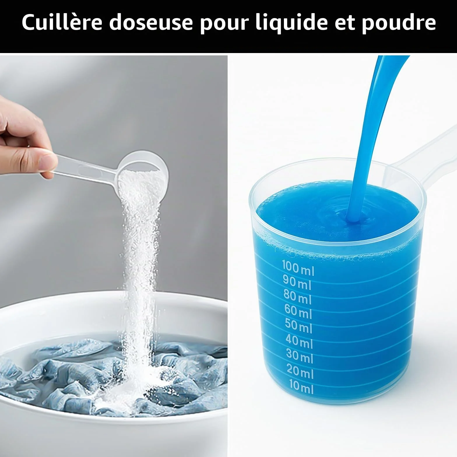 HavaCue 22 Pcs Cuillère Doseuse Transparente, Cuillère Doseuse Gramme 1-50g, Scoop Mesureur Poudre Protéine Café