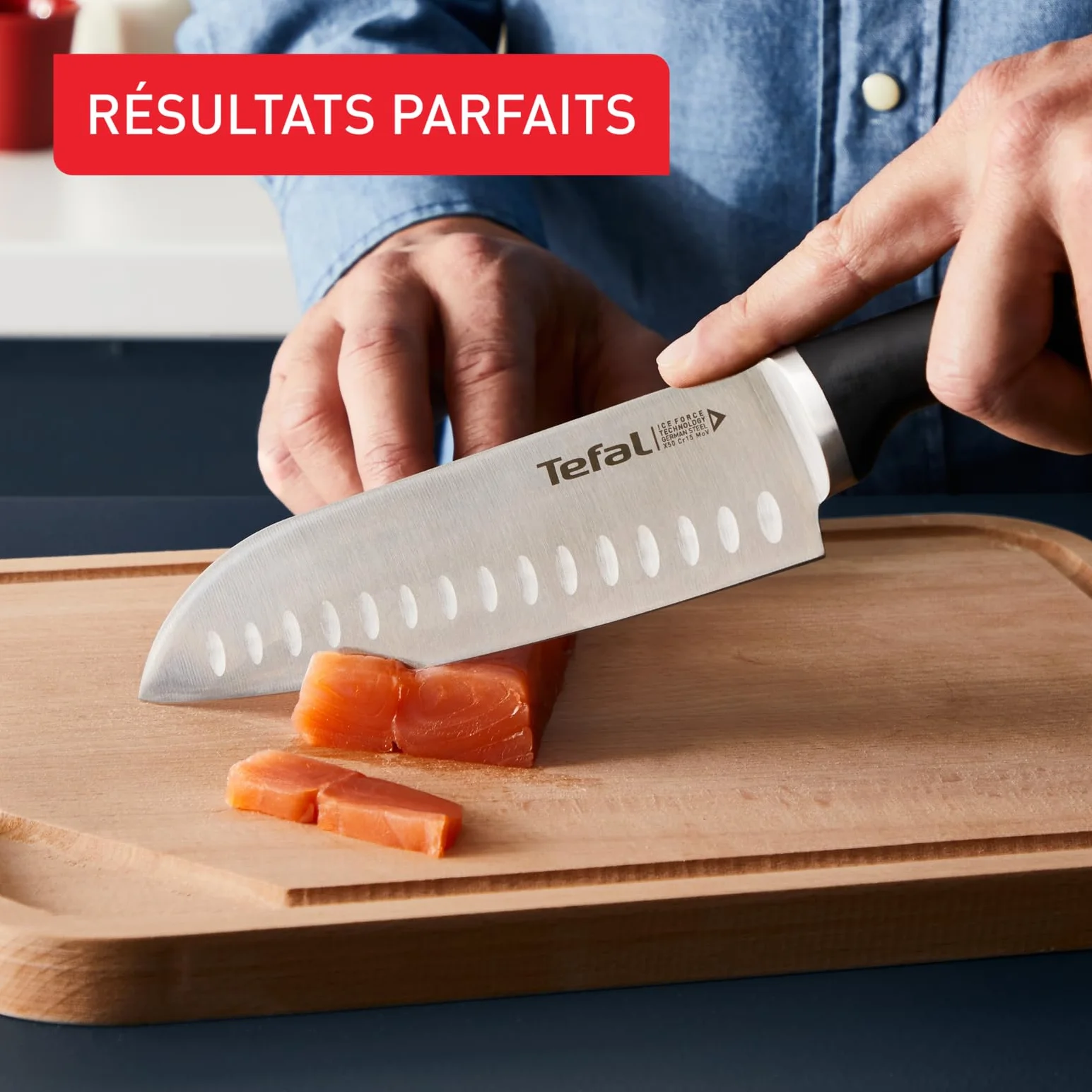 Tefal Bloc couteaux de cuisine Ice Force Ensemble 6 pièces Lame acier inoxydable allemand Garantie 10 ans K232S574