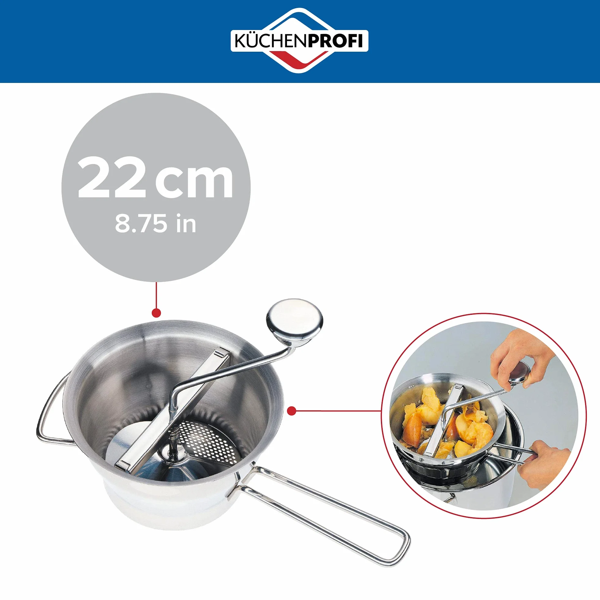 Moulin à Légumes Inox Acier inoxydable Argenté Kuchenprofi