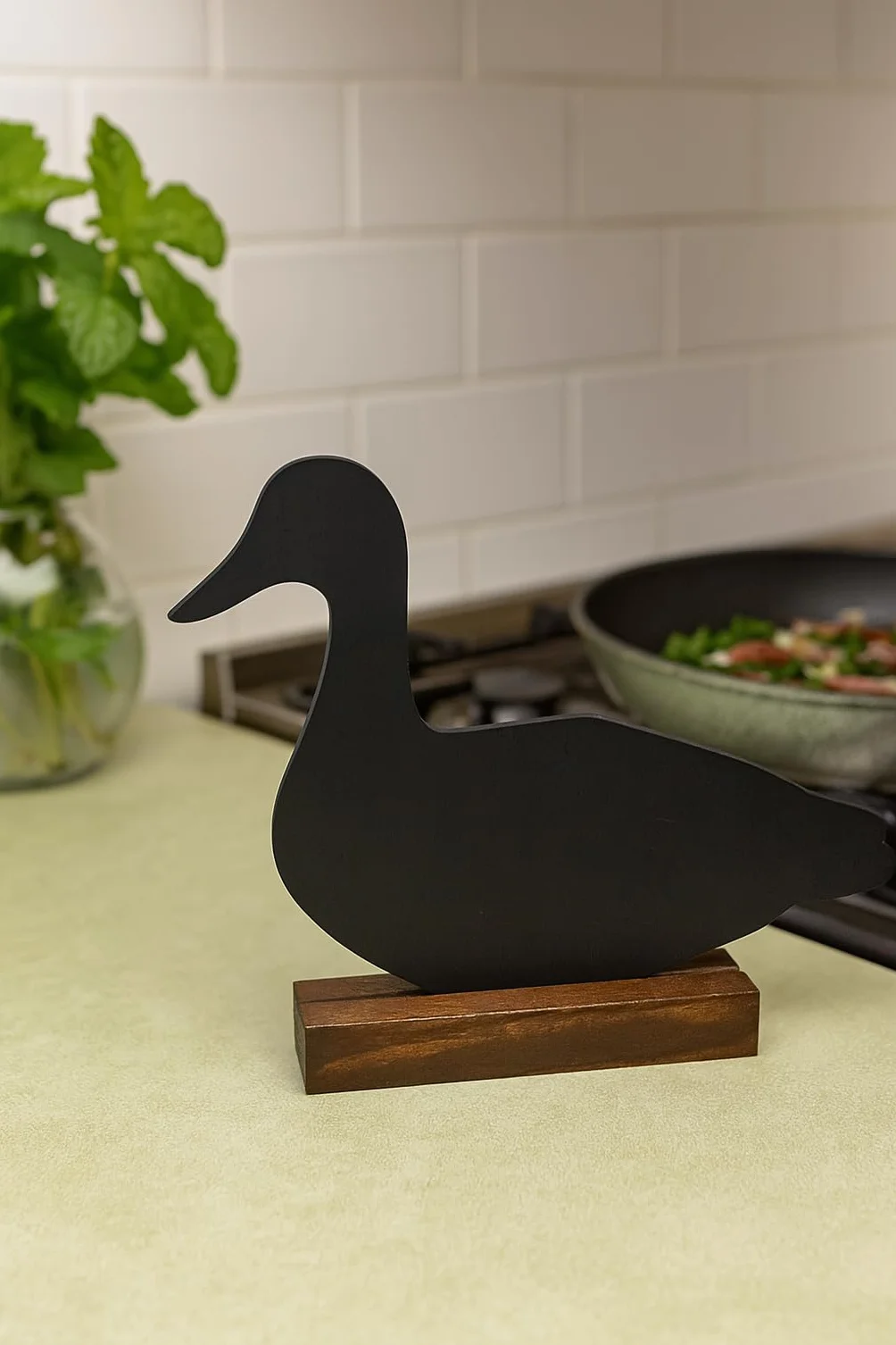 ALV Ardoise en Forme de Canard Tableau Noir Décoratif en Bois Originale pour Message