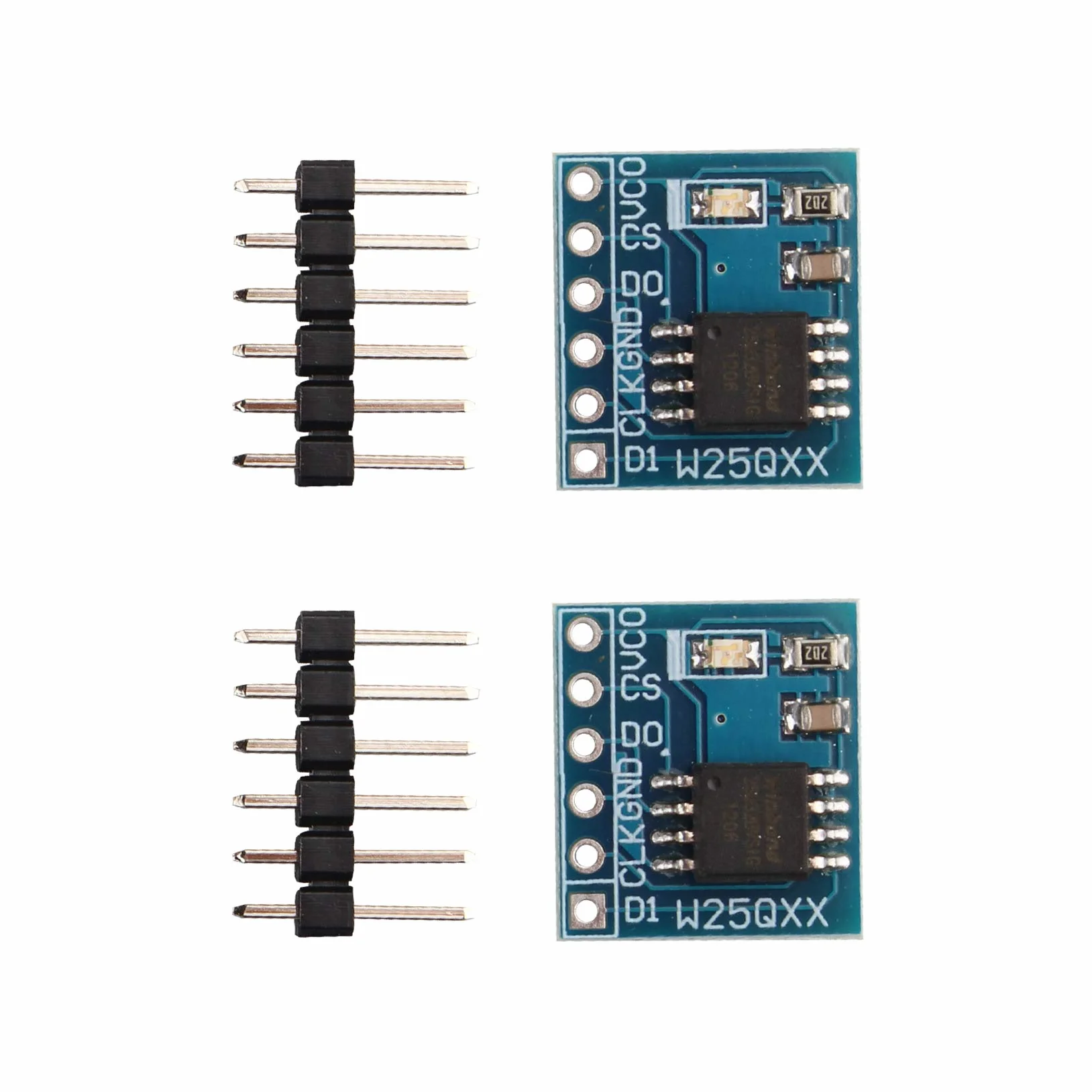 Lot de 2 modules de stockage Nor Flash W25Q32 32 Mbit Interface SPI pour STM32