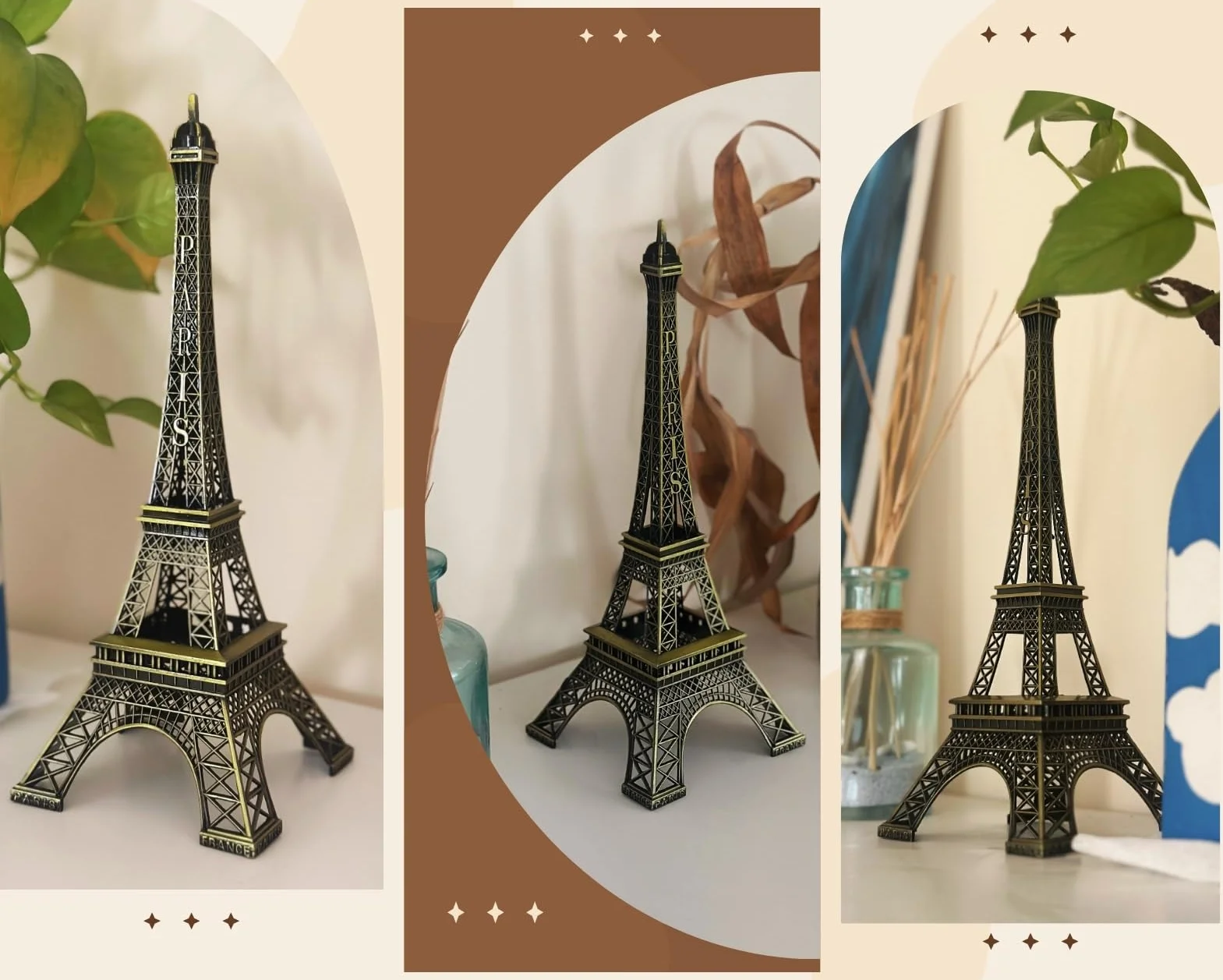 Tour Eiffel Statue Métallique Figurine 15 cm Souvenirs