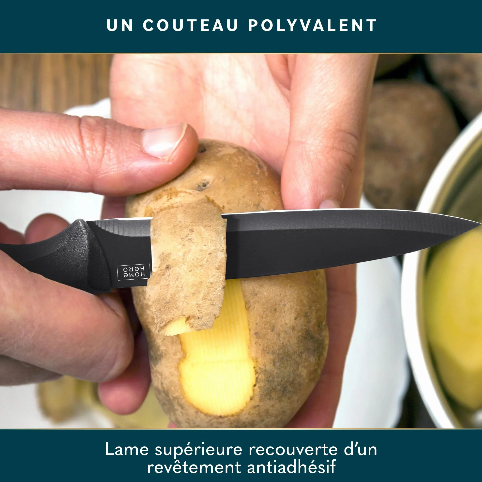 Home Hero Couteau Cuisine en Acier Inoxydable - Santoku Couteau Japonais - Couteau Office - Couteaux et Ustensiles de Cuisine