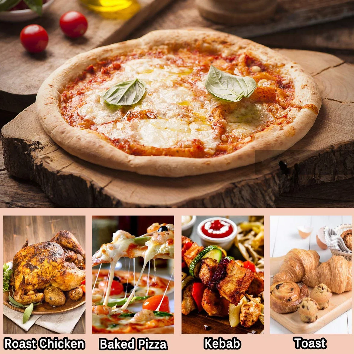 onlyfire 37.6 cm Pierre à Pizza Ronde en Cordiérite pour Four à Pizza et Barbecue, Chauffage Rapide, Planche à Pizza Réfractaire