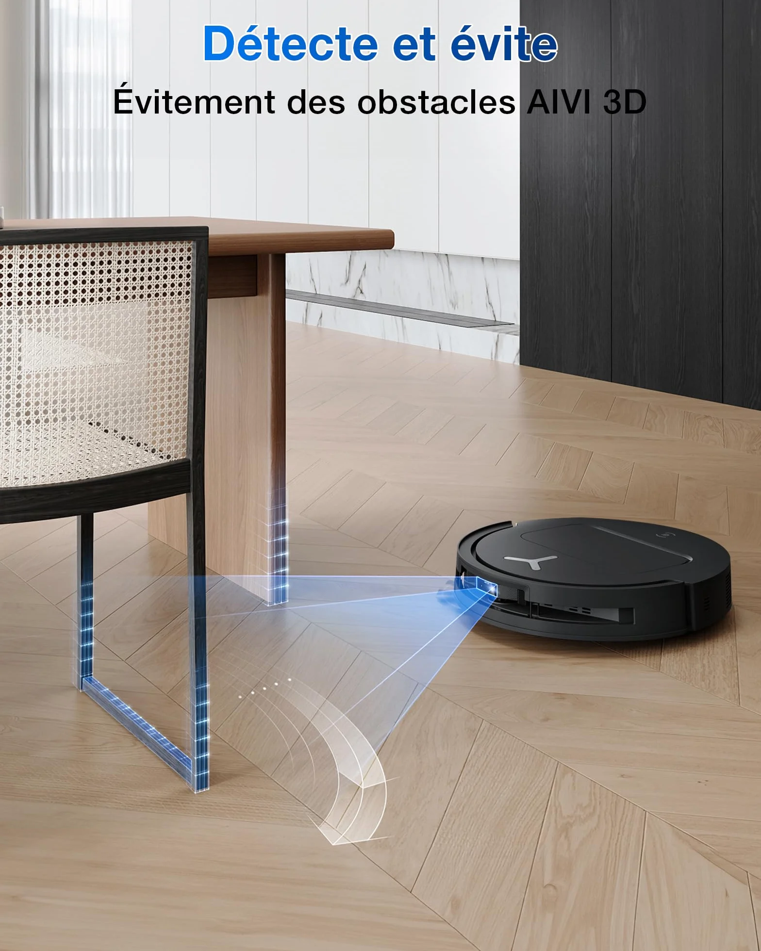 ECOVACS T50 Omni GEN2 Aspirateur Robot Station 21000Pa ZeroTangle 2.0 AIVI 3D 2.0 Lavage Eau Chaude 75℃ Ultra-Mince 81mm Noir