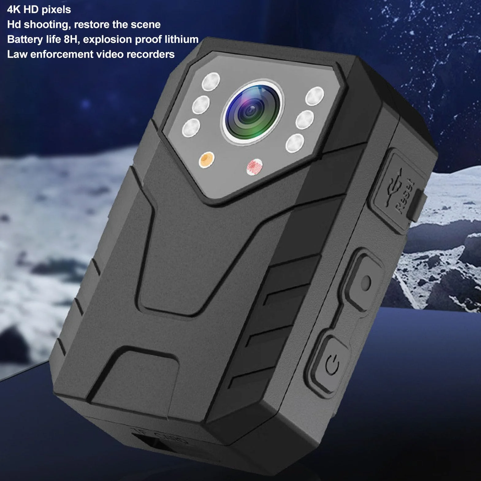 ZużytaKamera na Mini Korpus, 4K 1080P HD 1800 MAh PoręcznaKamera na Mały Korpus z Klipsem z Tyłu Noktowizor Detekcja Ruchu Wodoodporny, Kieszonkowy Rejestrator Wideo