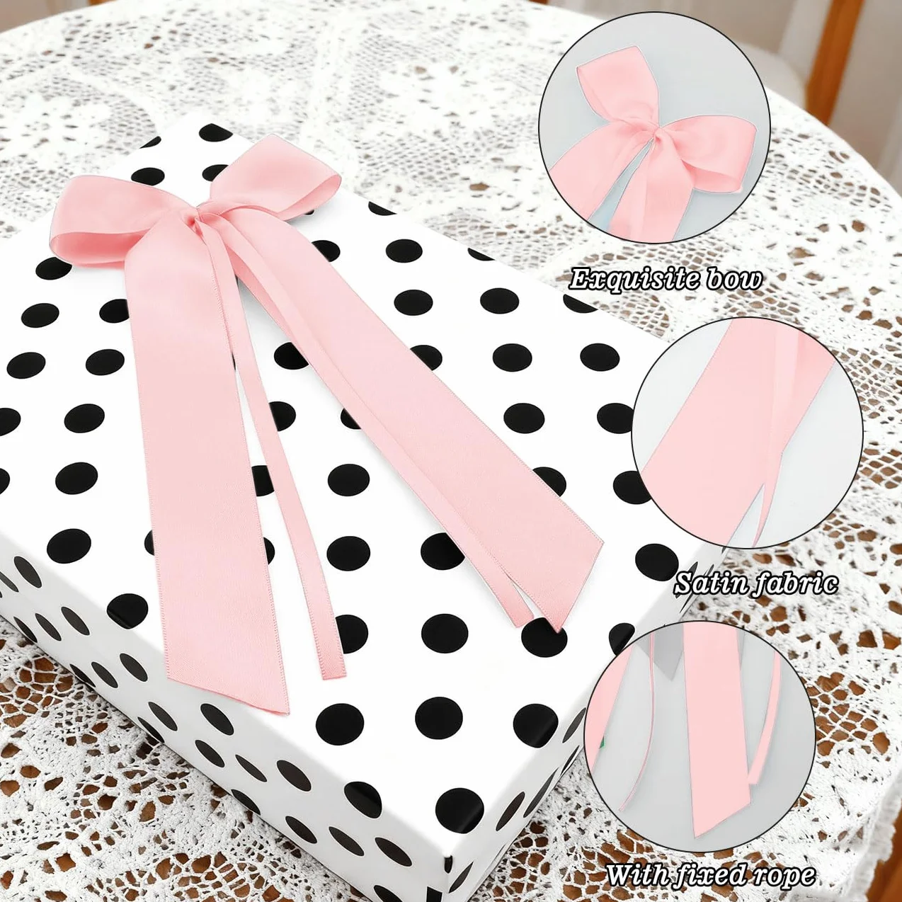 Noeud Satin Voiture Mariage 10 Pièces Décoration Cadeau Bricolage Sapin de Noël Rose
