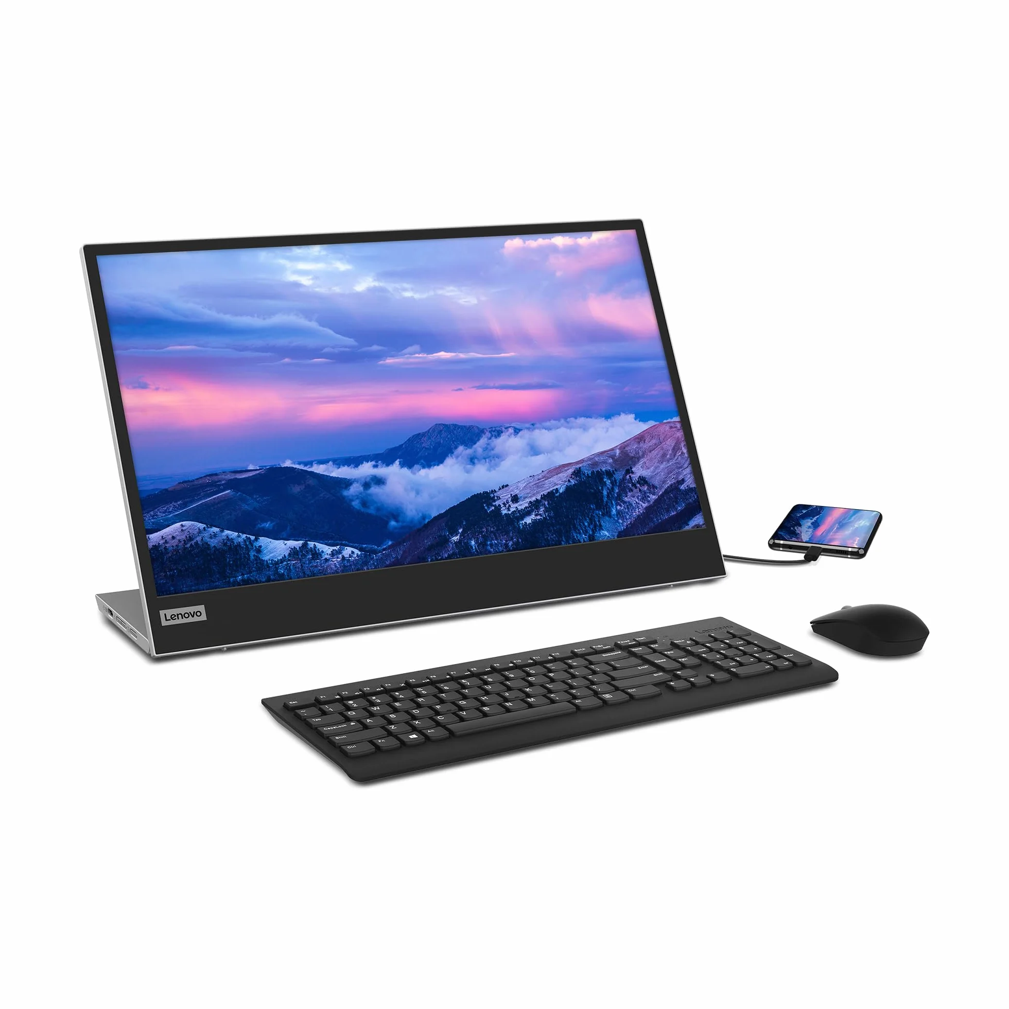 Lenovo L15 Mobilny monitor 15,6 cala FHD 1080p IPS Panel z USB Type-C, stojak na wysokość - czarny