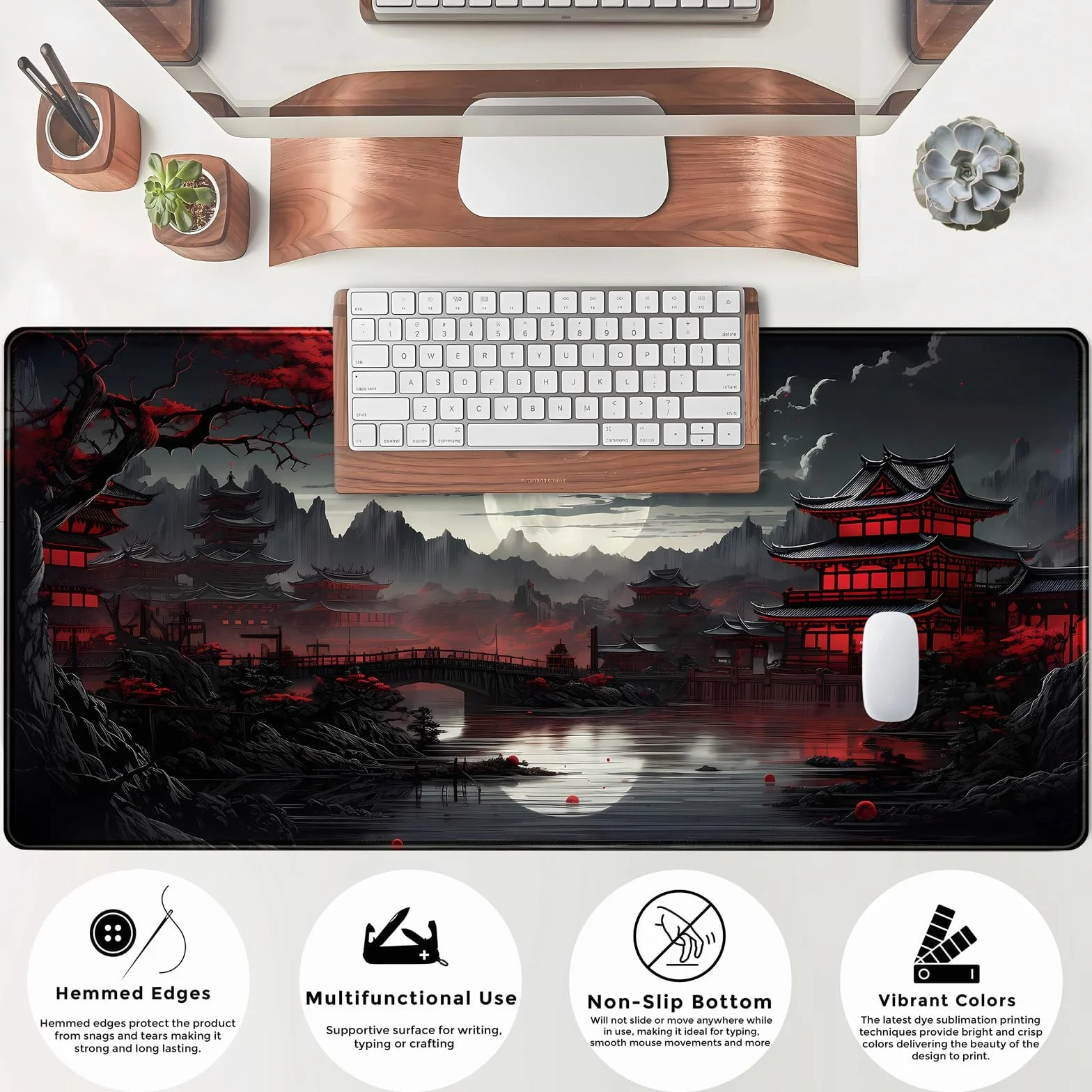 Grand Tapis De Souris Gaming XXL 900 x 400 mm Gamer Mouse Pad Coutures sur Les Bords Base Caoutchouc Antidérapant