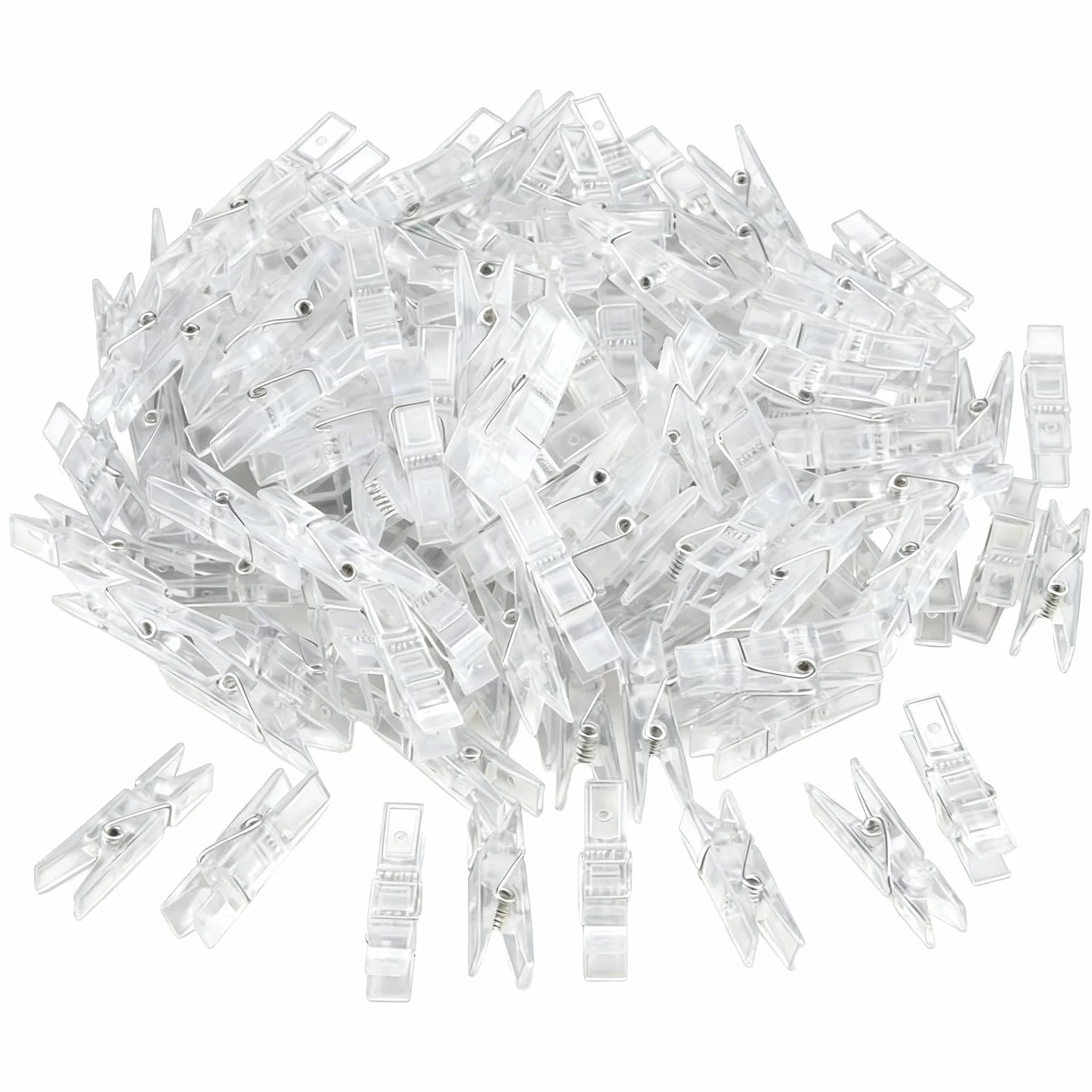 Pinces À Linge Transparentes Miniatures 2,5CM, Plastique pour Photos - Lot de 150