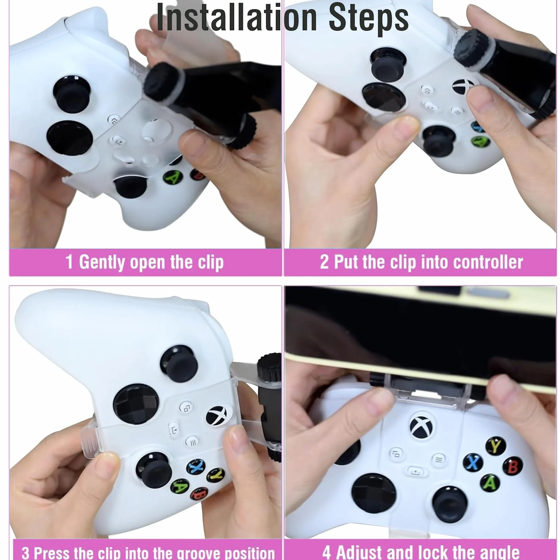 MINGZE Xbox Series X/ONE/S/X uchwyt na telefon, uchwyt na kontroler telefonu regulowany uchwyt zaciskowy kompatybilny składany kontroler mobilne gry 3-punktowy zacisk