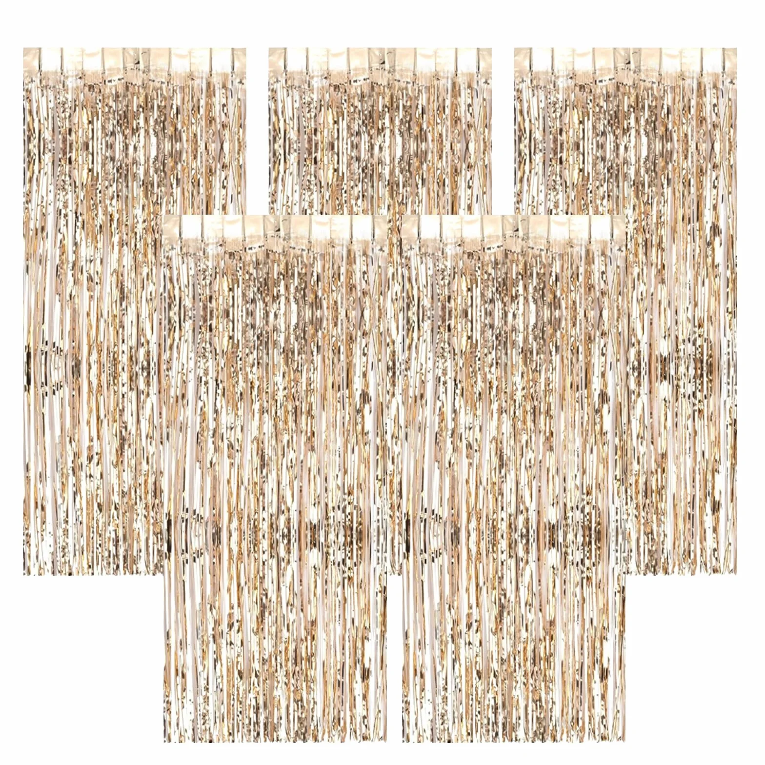 Rideau Métallique à Franges Champagne Gold 1M x 2M Anniversaire Mariage Décoration