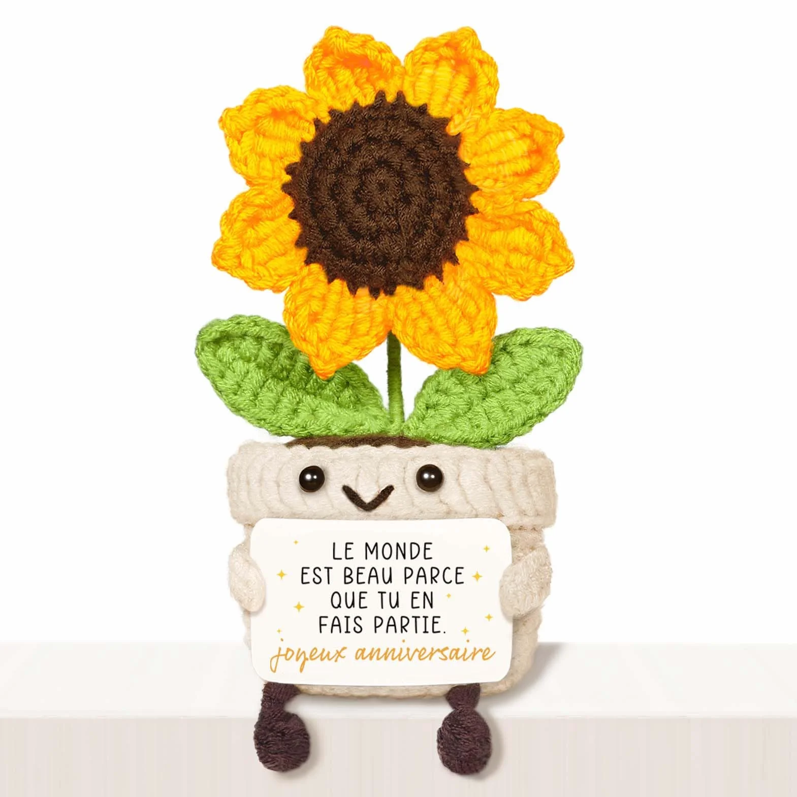 Tournesol au Crochet Soutien Emotionnel Cadeau Anniversaire Femme Original