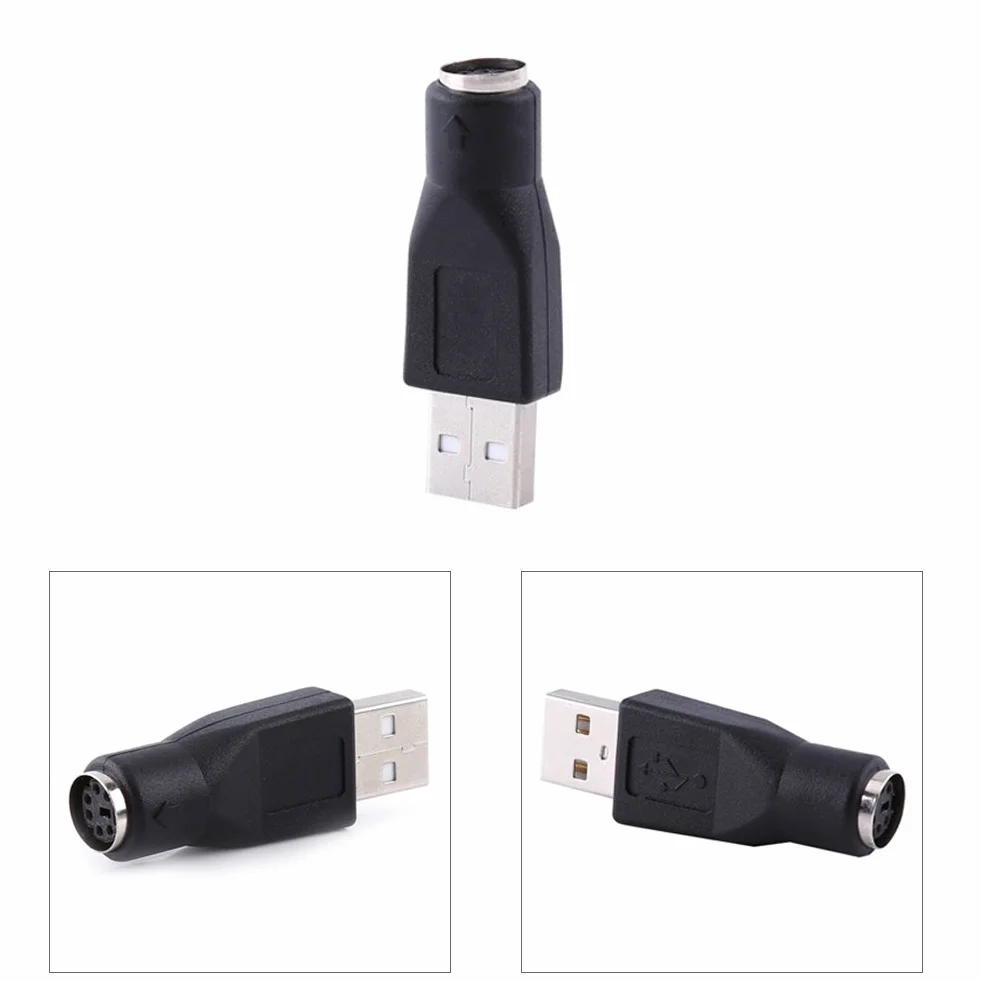 Adaptateur de Clavier USB vers PS/2, USB 2.0 A Mâle à PS/2 Femelle Convertisseur pour PC Souris