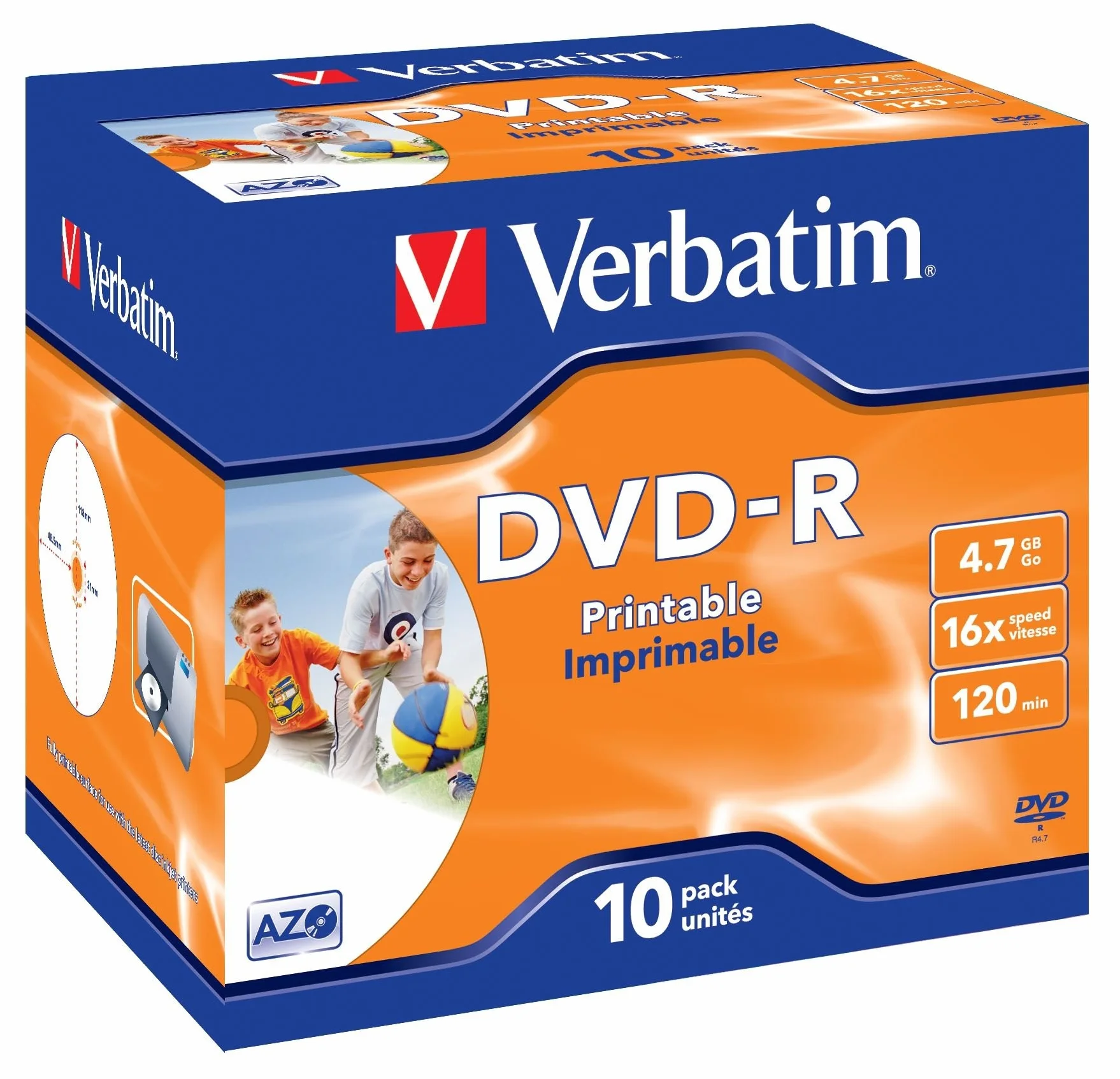 Verbatim 4.7GB DVD-R Vierge Cakebox