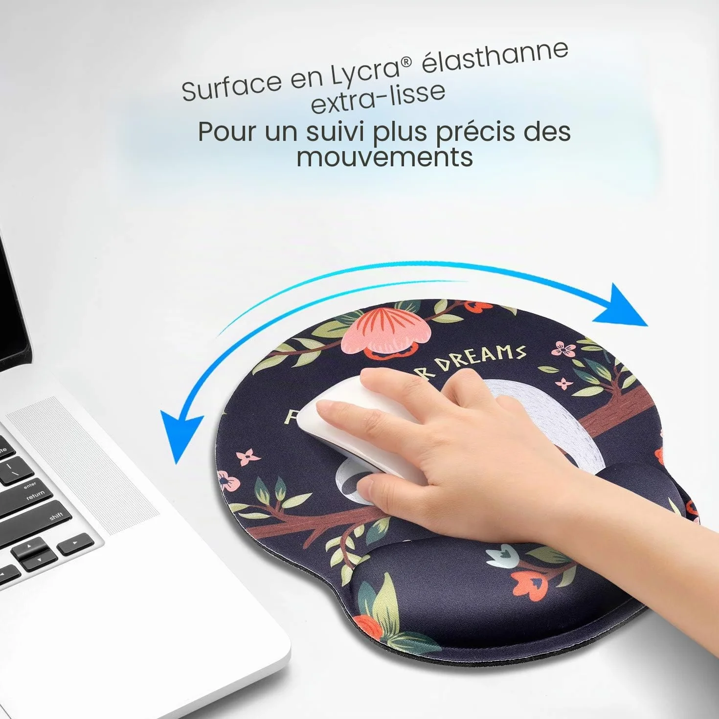 AOKSUNOVA Tapis de Souris Ergonomique Repose-Poignet en Mousse Mémoire