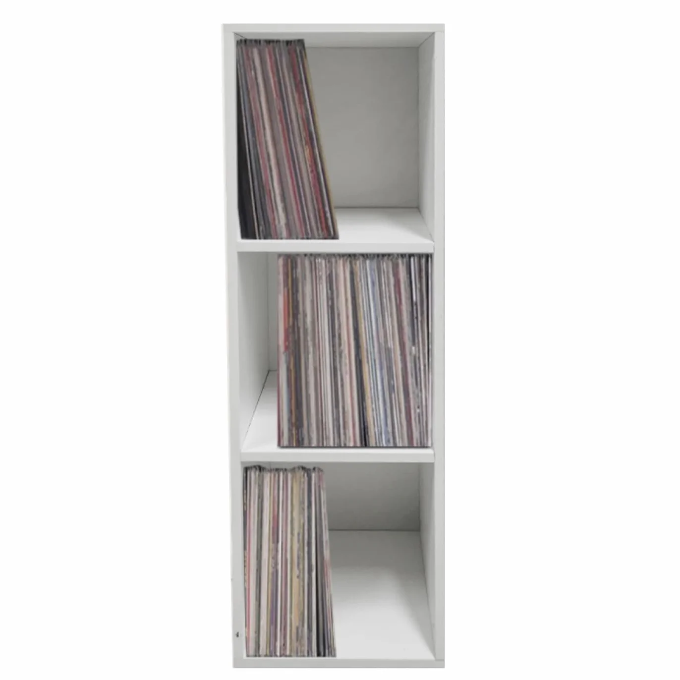 VDD Lp records meuble de rangement vinyle - range disques vinyle lp - 3 compartiments - blanc