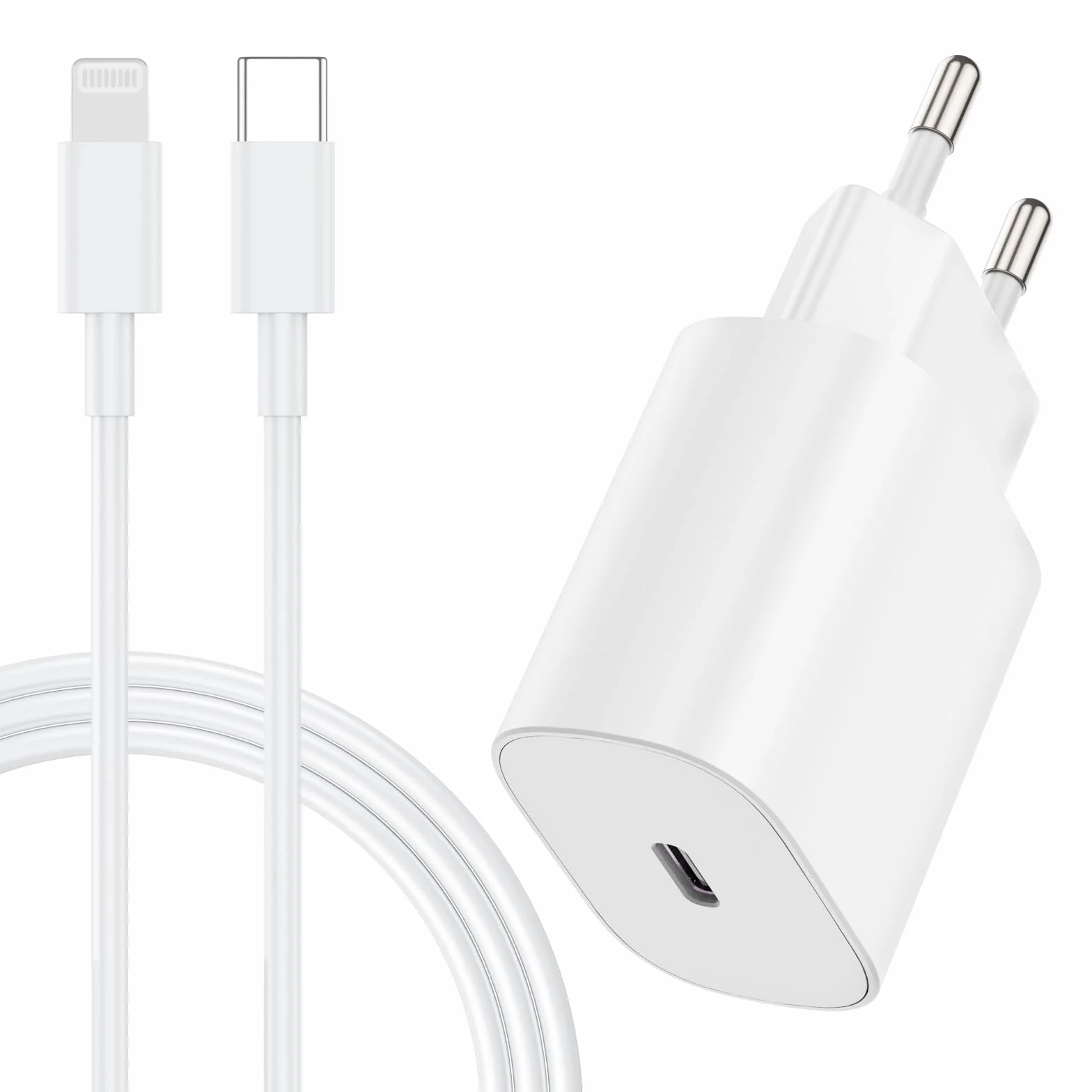 Chargeur iPhone USB C Rapide 20W Certifié Apple MFi avec Câble 2m pour iPhone 14 Pro Max/13/12/11/SE/XR/XS Max/iPad