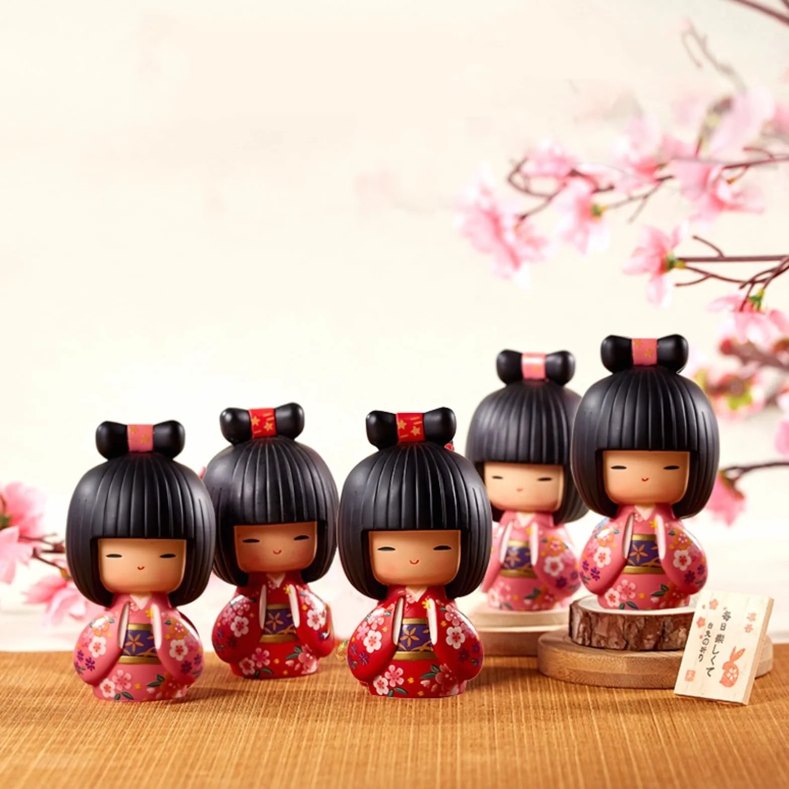 Poupée Geisha Japonaise Kokeshi Artisanat Résine 31 cm Décoration Culturelle