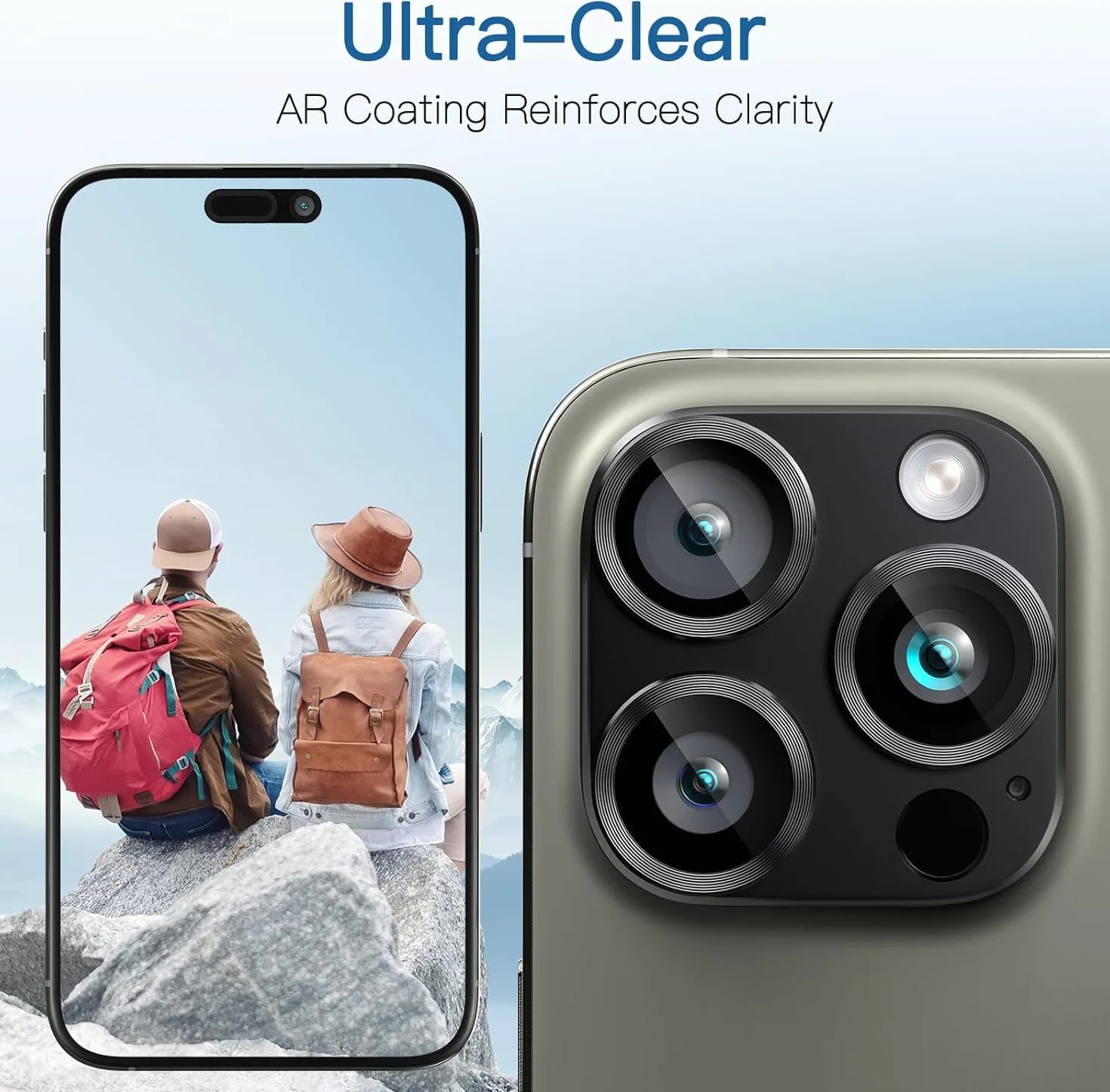 [2-pak ochrony obiektywu aparatu do iPhone'a 16 Pro/16 Pro Max, szkło hartowane 9H, pokrywa z płyty aluminiowej lotniczej, Night Circle, przejrzystość HD, kompatybilna z etui, łatwa