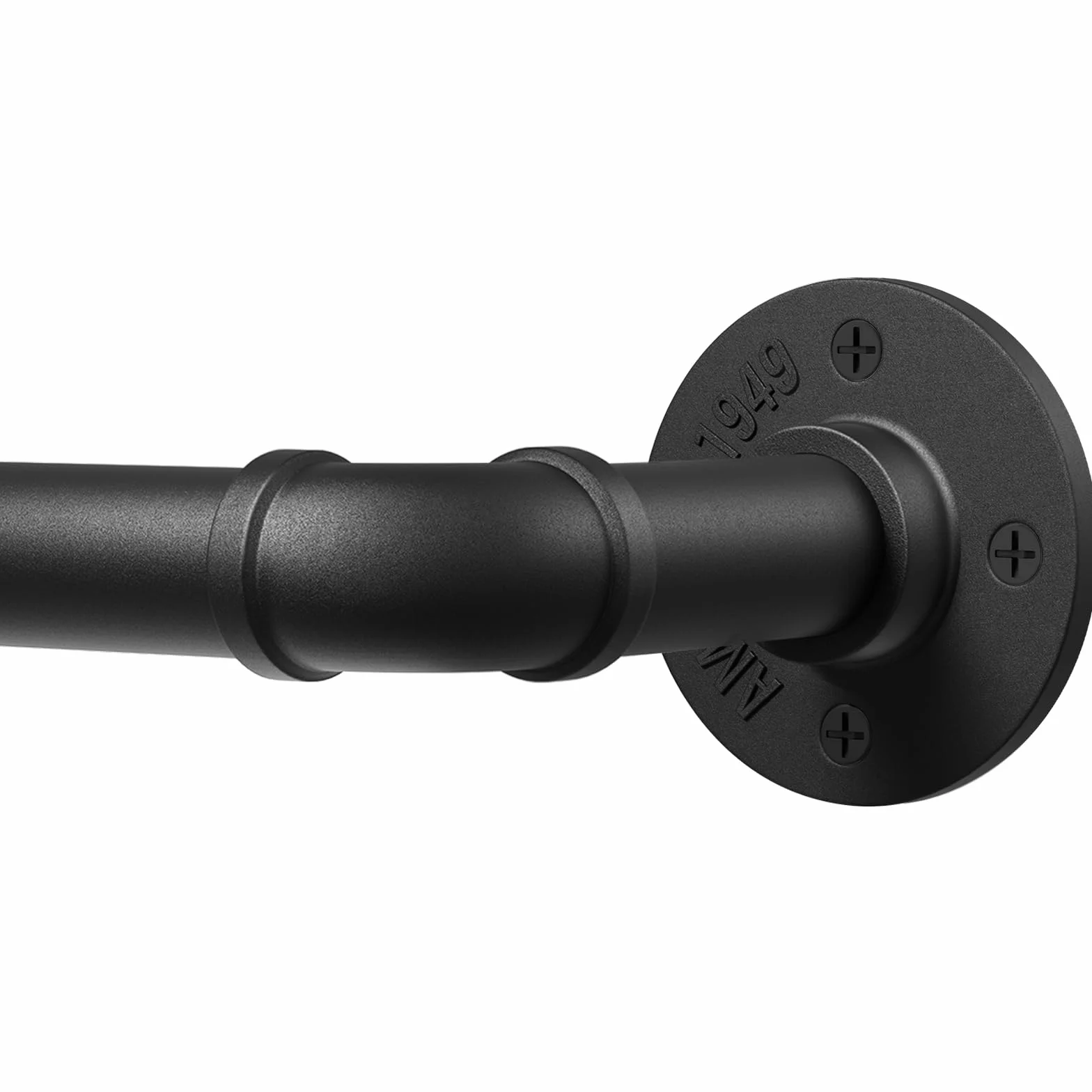 Tringle à Rideaux Industrielle 80-305cm Extensible Diamètre 25 mm Montage au Plafond Noir