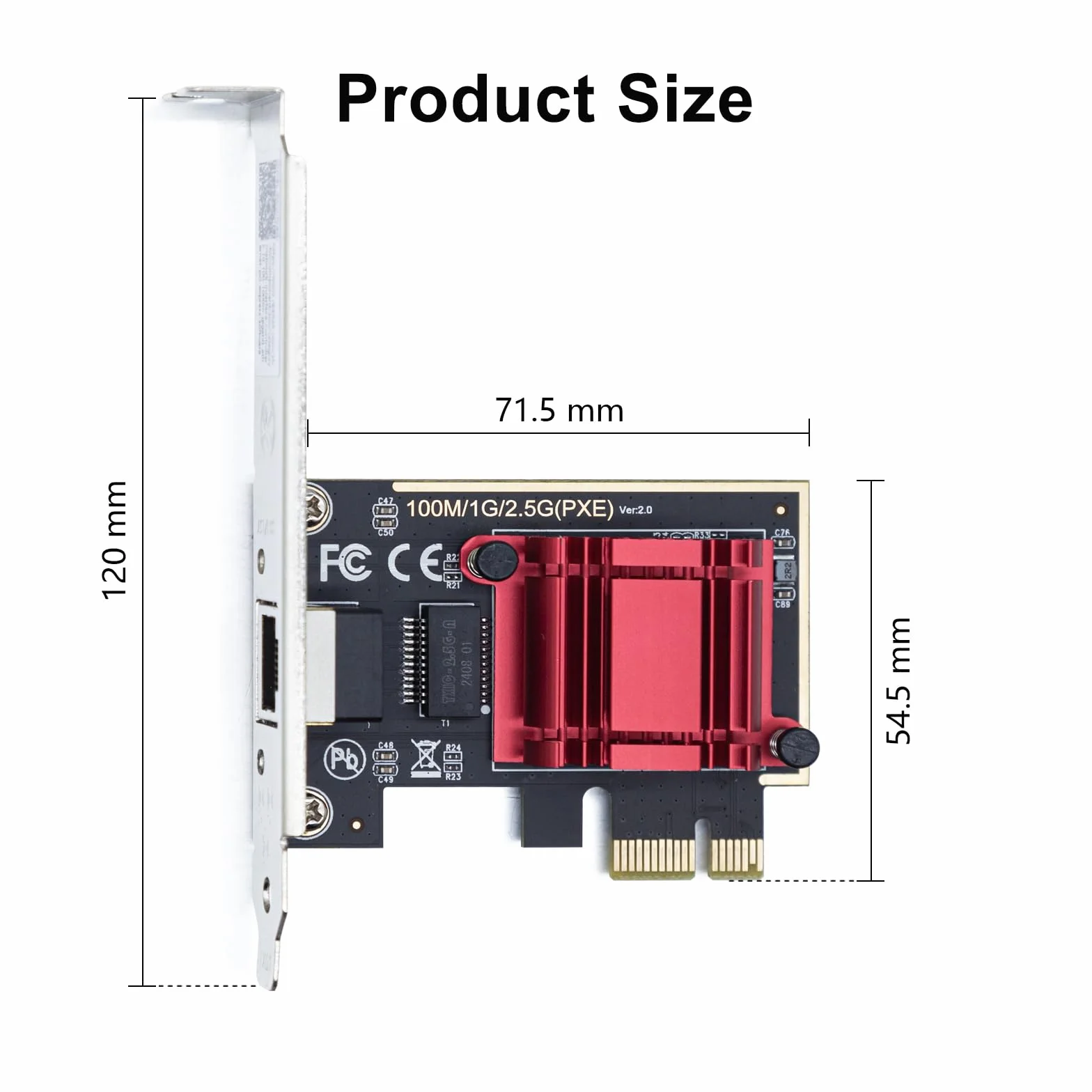 10Gtek 100M/1000M/2.5G NIC Network Card,Single RJ-45 Port,with Realtek RTL8125 Controller,Support Windows Server/Ubuntu/Centos/Debian