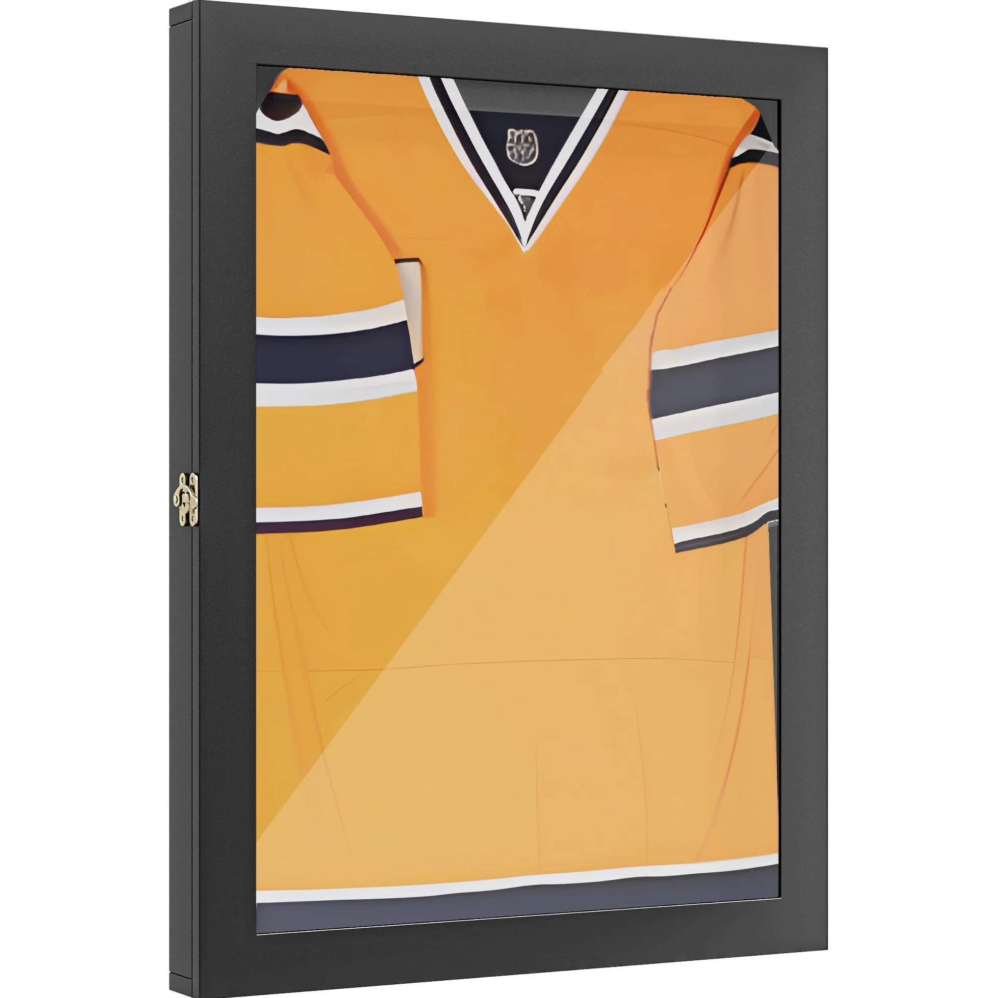 HOMCOM Frame Box T-Frame Cadre pour Maillot Porte Acrylique Doublure Interne Feutre 71 x 6,5 x 89 cm Noir