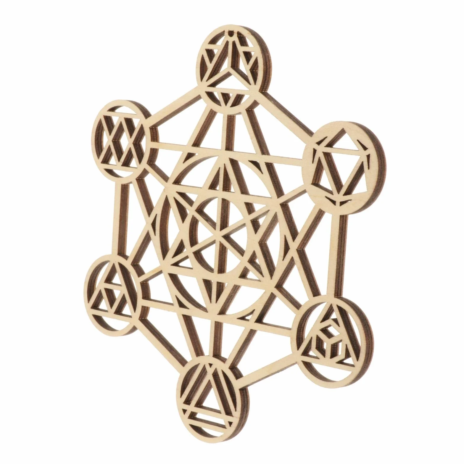 Mur Art La Géométrie Sacrée Décor À La Maison Méditation Symbole Yoga Motifs Suspendus Bois Mur Sculpture Richesse 14cm