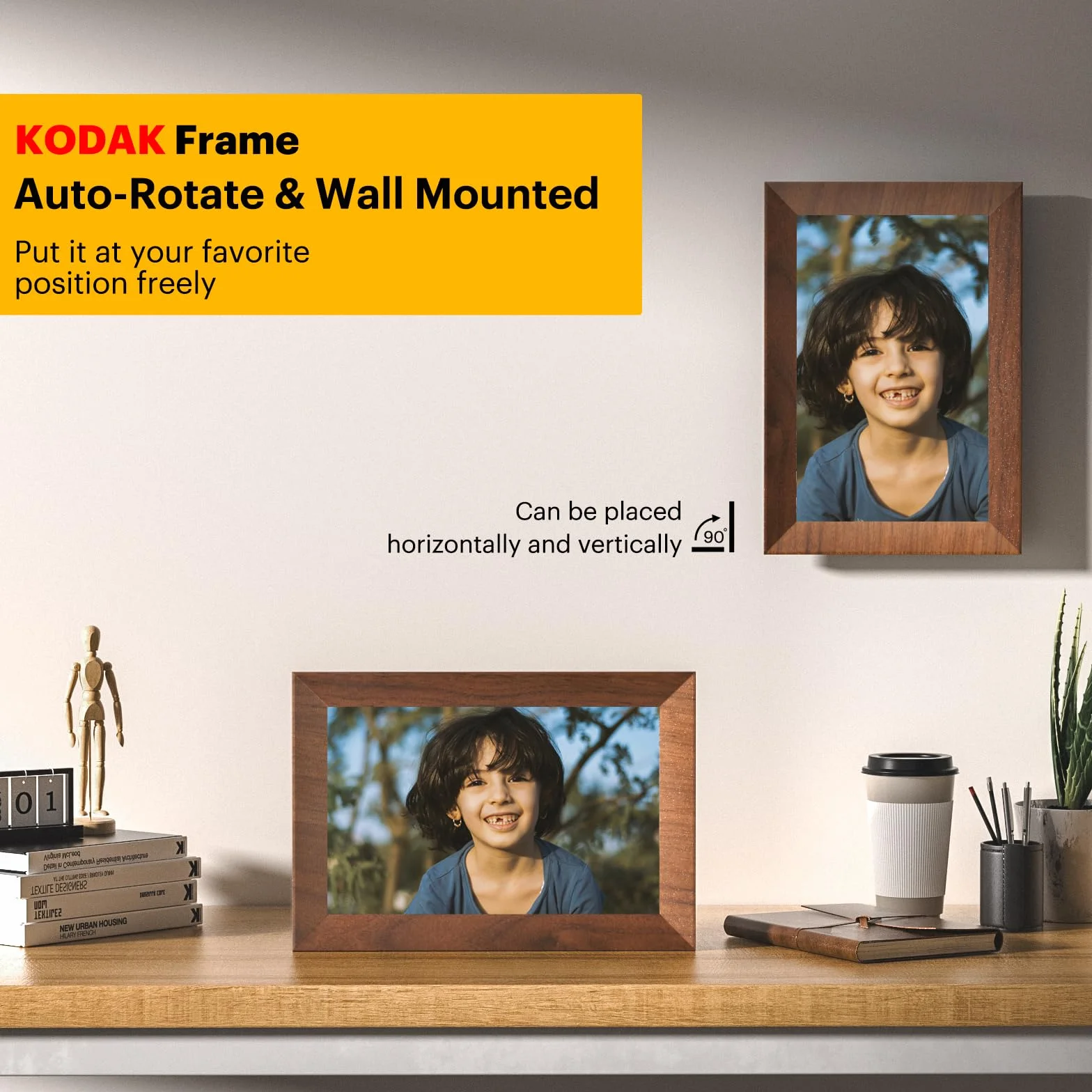 KODAK Cyfrowa ramka na zdjęcia Wi-Fi 10,1", ekran dotykowy HD IPS, elektroniczna ramka na zdjęcia z pamięcią 32 GB, automatyczne obracanie zdjęć, udostępnianie zdjęć lub filmów w dowolnym miejscu za