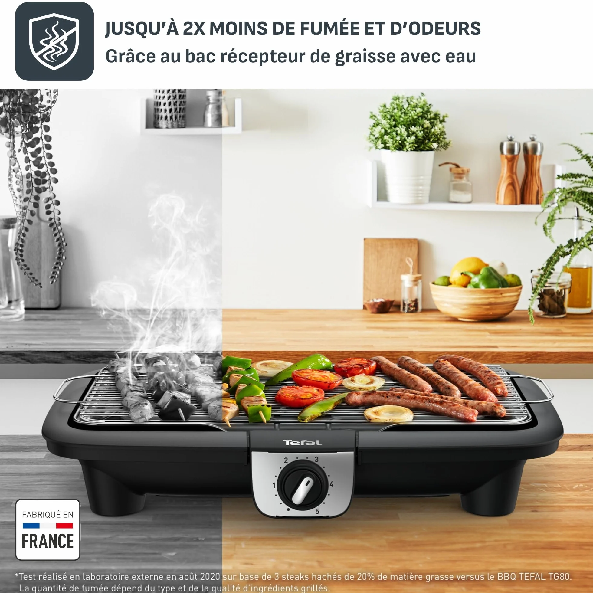 Tefal EasyGrill XXL Barbecue électrique 2500W Grille Inox Surface extra-large 5 températures Pieds Amovibles