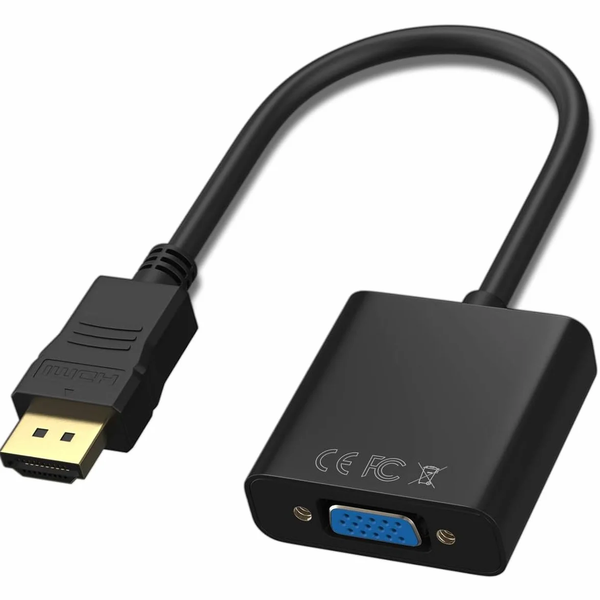 Adaptateur HDMI plaqué or vers VGA mâle femelle pour PC moniteur projecteur HDTV