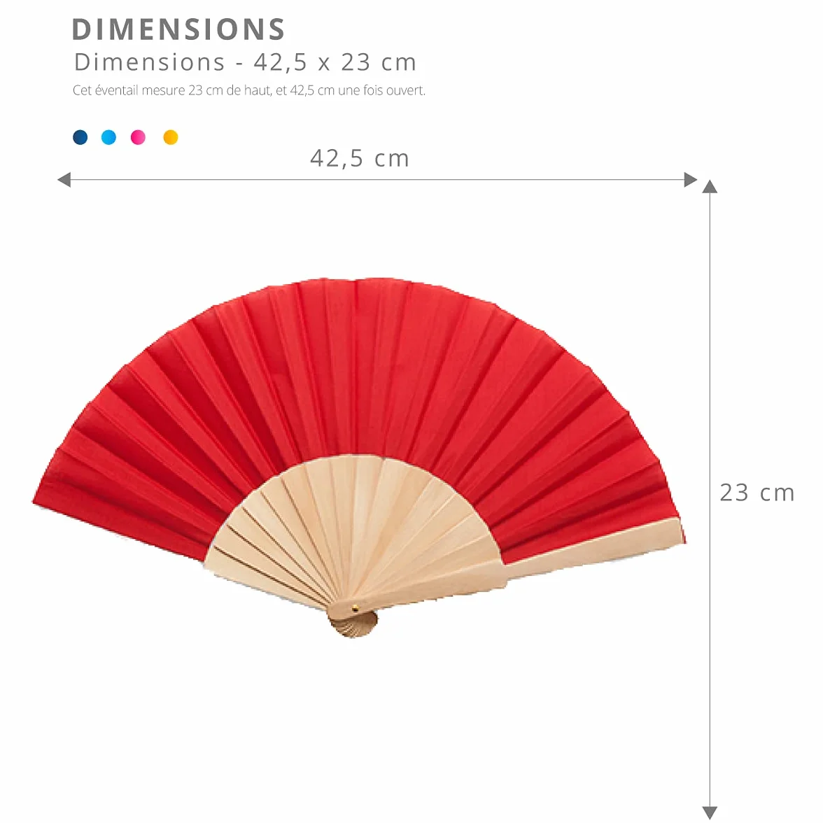 Éventail Pliant Personnalisable en Bois - Éventail Mariage Rouge, À l'unité