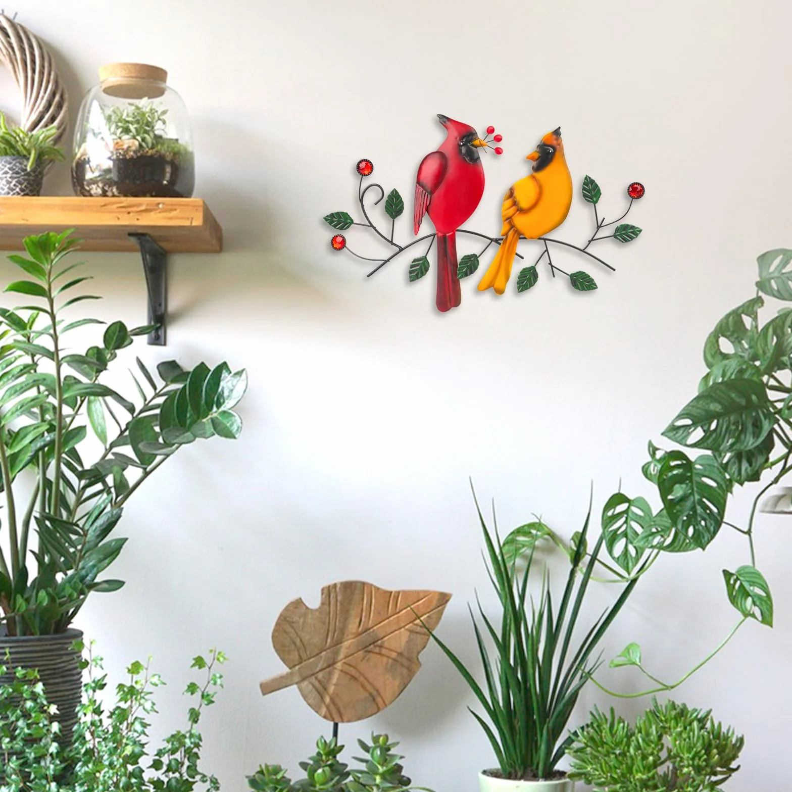 YiYa Décoration Murale en Métal Oiseau Moderne pour Jardin Salon Terrasse