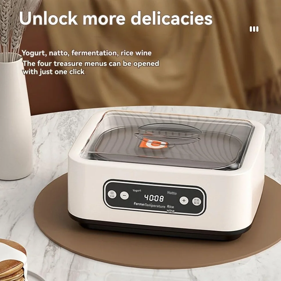 Machine Automatique du Fabricant de Yogourt avec Contrôle de Température 36 Heures Incubateur de Temps Réglable, Fiche de 1,6 L UE