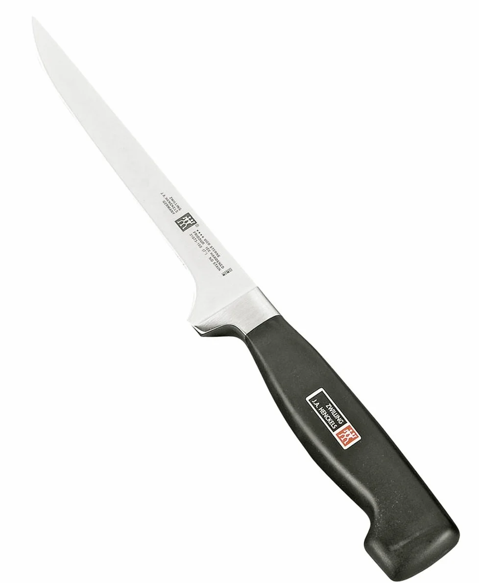 ZWILLING Couteau à filet, Lame: 18 cm, Acier Inoxydable, Manche Noir, série Four Star