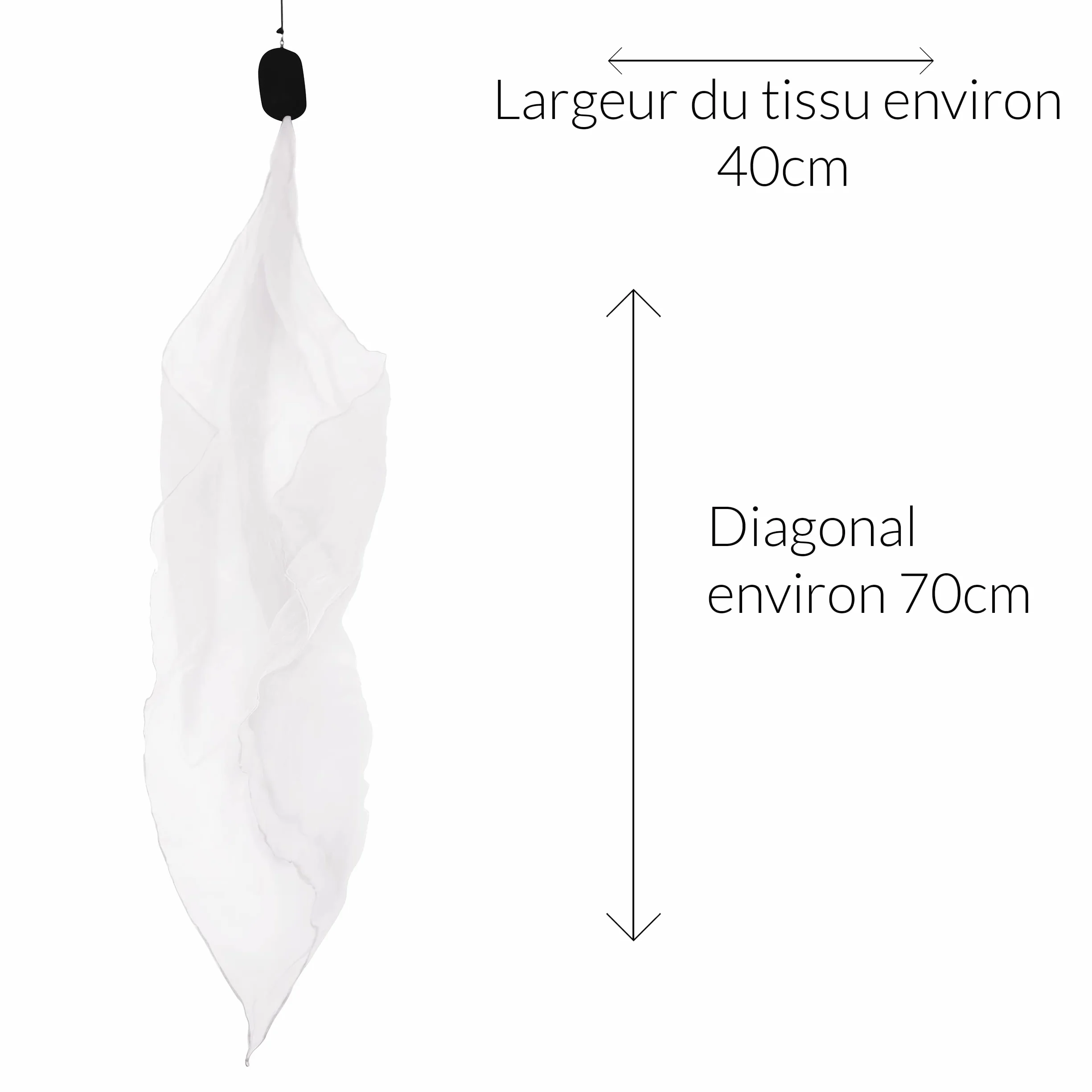 Diabolo Freizeitsport Paire de Poi Lumineux UV 40 cm Blanc avec Sac de Transport
