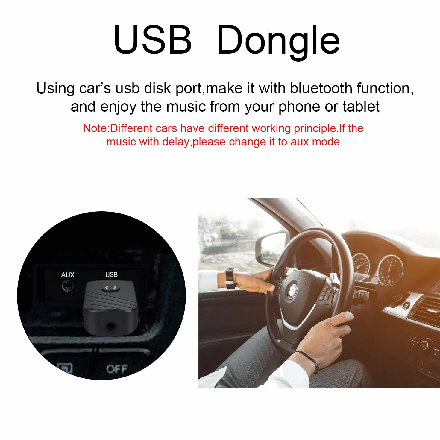 Adapter USB Bluetooth PC dongle transmisor BT5.0 aux do telewizora, słuchawek, wieży stereo samochodu