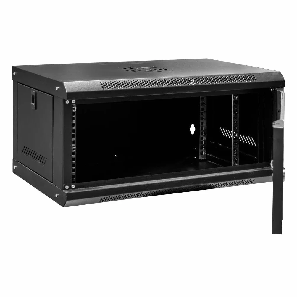 SZAFA RACK 19" 6U Wisząca Serwerowa Instalacyjna 400 mm Otwierane BokiMETALOWA Czarna Mega-M (6U)