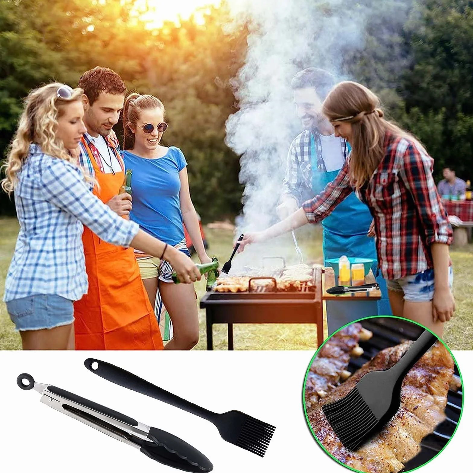 Seringue Alimentaire Poire à Sauce en Acier Inoxydable 304, Pipette INOX avec Clips Alimentaires