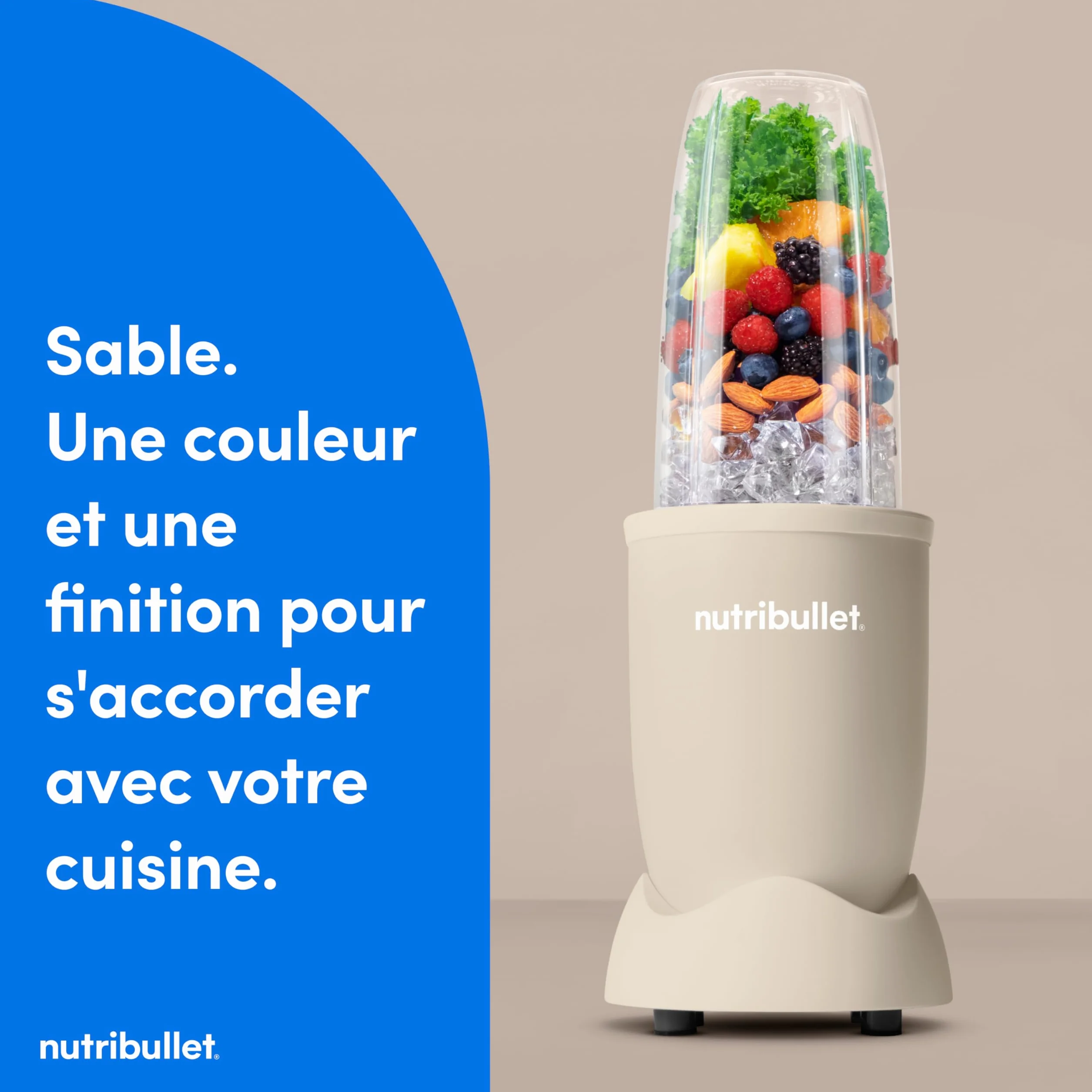 Nutribullet Pro 900 - Blender Personnel Multifonction, Smoothie, Fruits et Légumes, Compact, Facile à Utiliser et Nettoyer, Extraction Nutriments, 900W, Minéral Gris (NB904MASN)